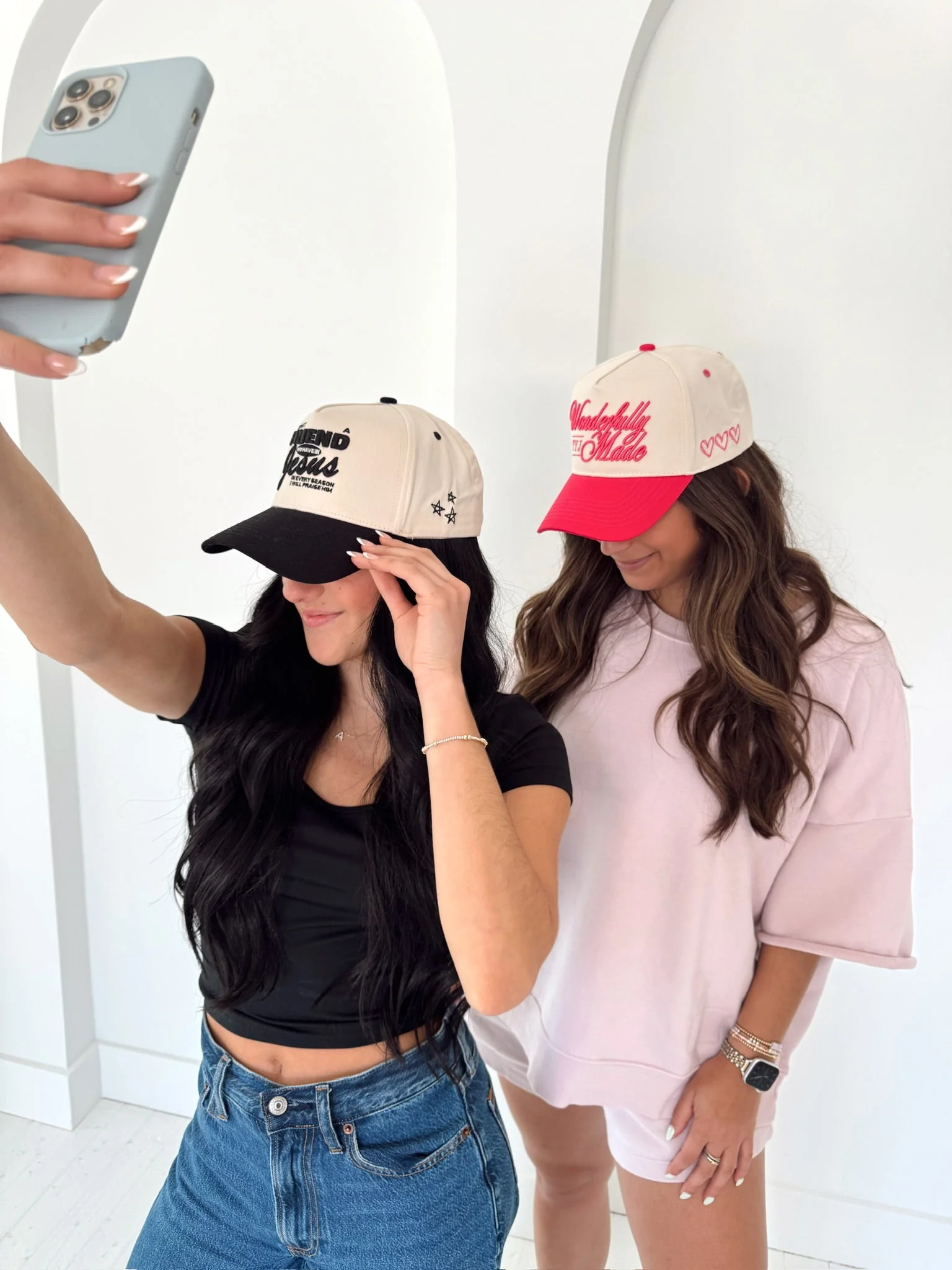 Friend in Jesus - Black Vintage Trucker Hat - Image 5