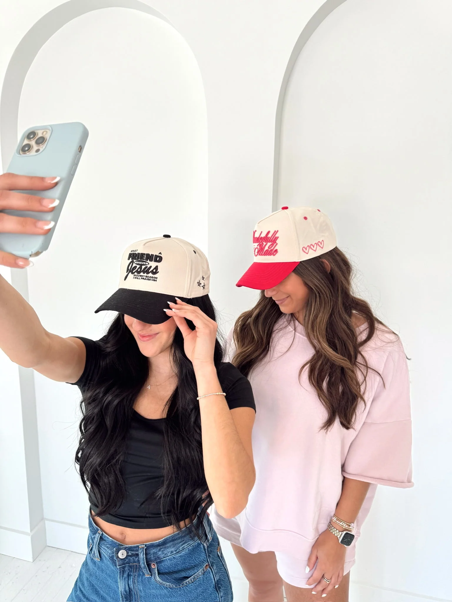 Friend in Jesus - Black Vintage Trucker Hat - Image 6