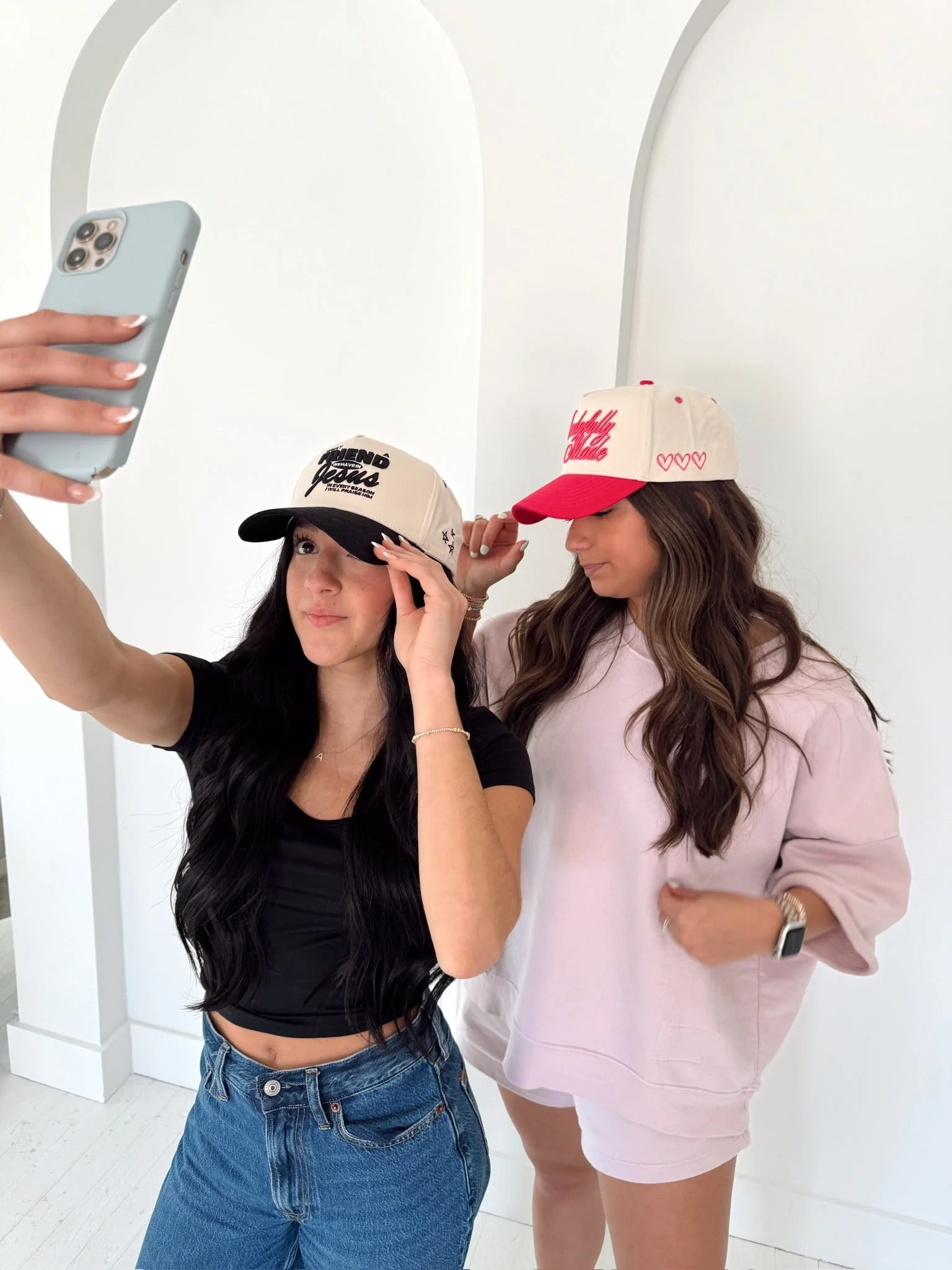 Friend in Jesus - Black Vintage Trucker Hat - Image 8