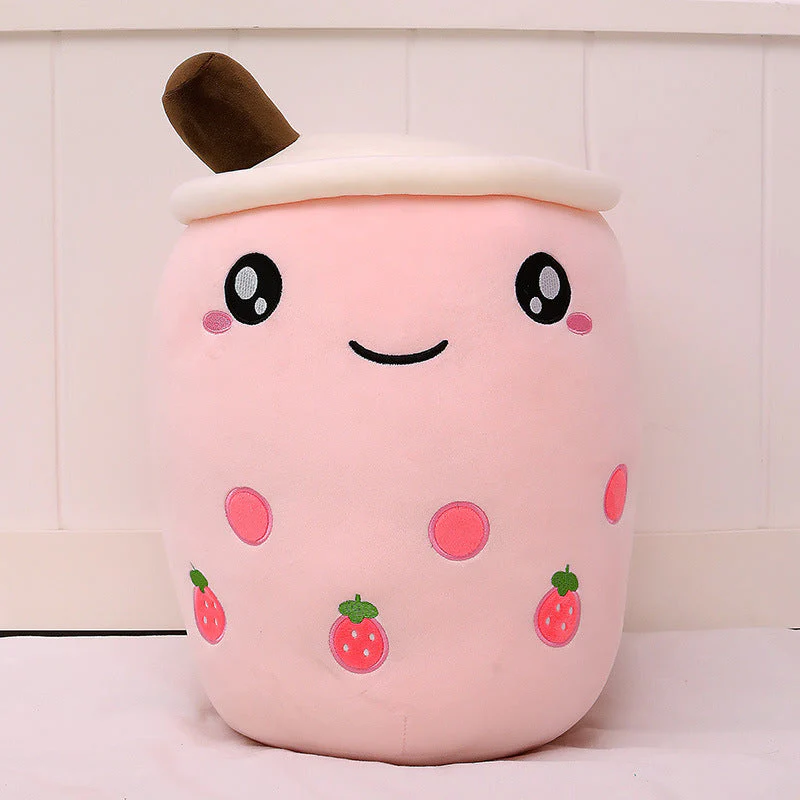 Fruit Milky Tea Cup Pillow Plush Toy Leather Phone Case - Image 12