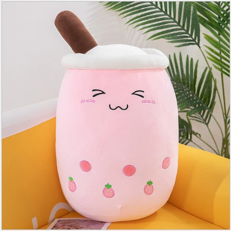 Fruit Milky Tea Cup Pillow Plush Toy Leather Phone Case - Image 13