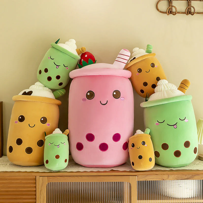 Fruit Milky Tea Cup Pillow Plush Toy Leather Phone Case - Image 4