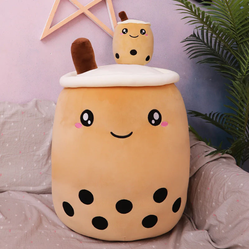 Fruit Milky Tea Cup Pillow Plush Toy Leather Phone Case - Image 6