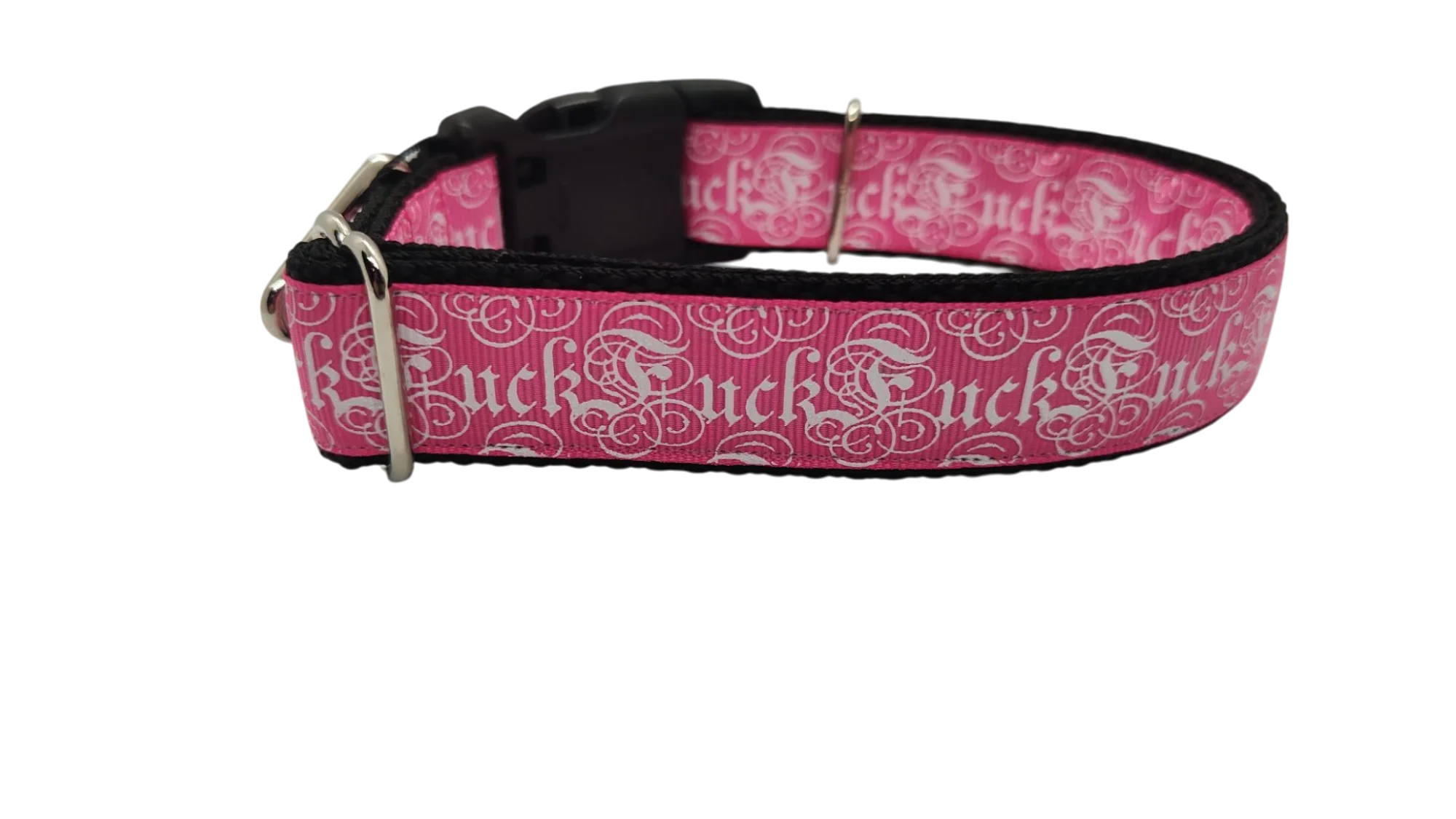 Fuck Pink Nylon Dog Collar - Image 3
