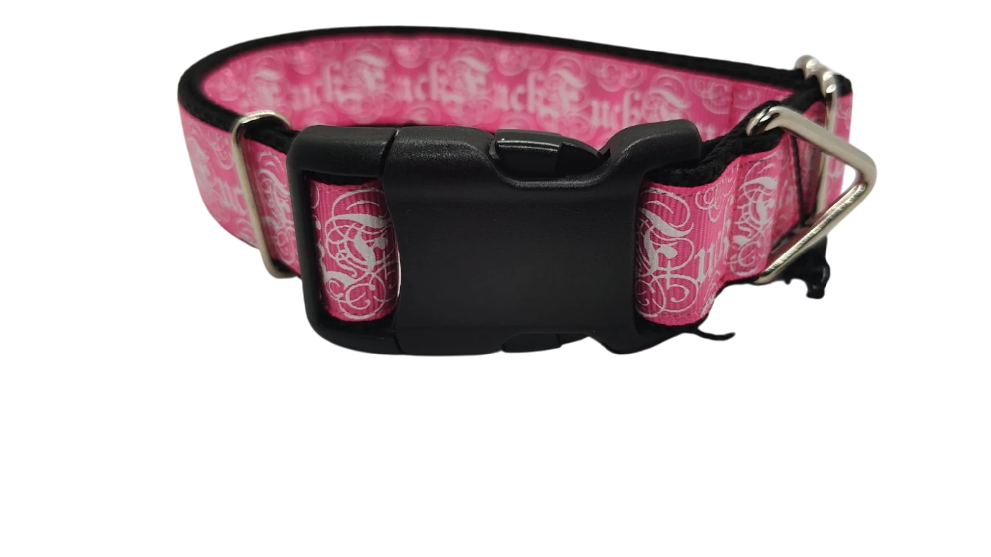 Fuck Pink Nylon Dog Collar - Image 4
