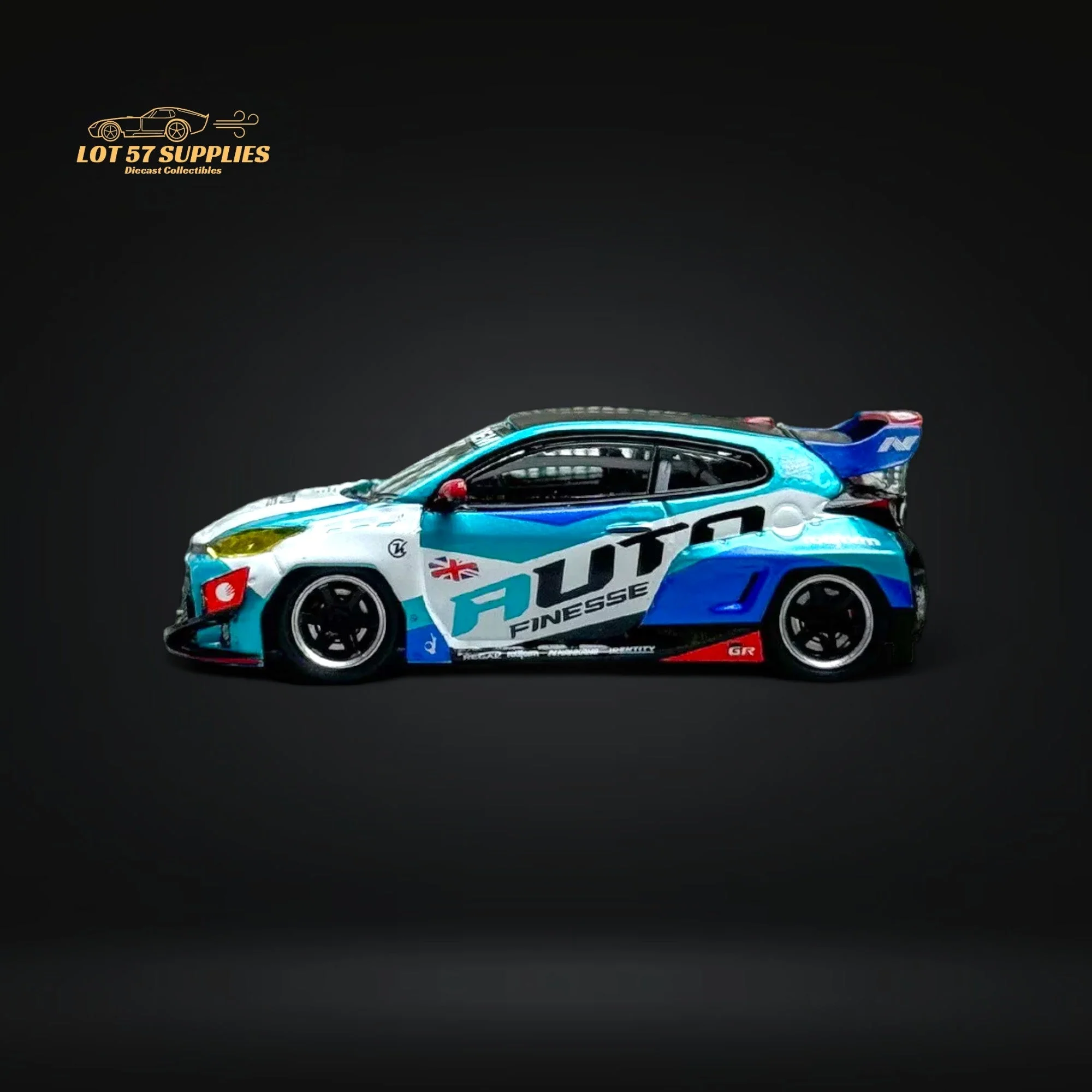 Fuji Toyota Yaris GR Auto Finesse Blue #99 1:64 - Image 3