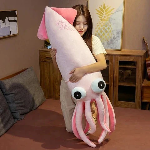 Full Size Squid Soft Stuffed Plush Pillow Toy - Image 3