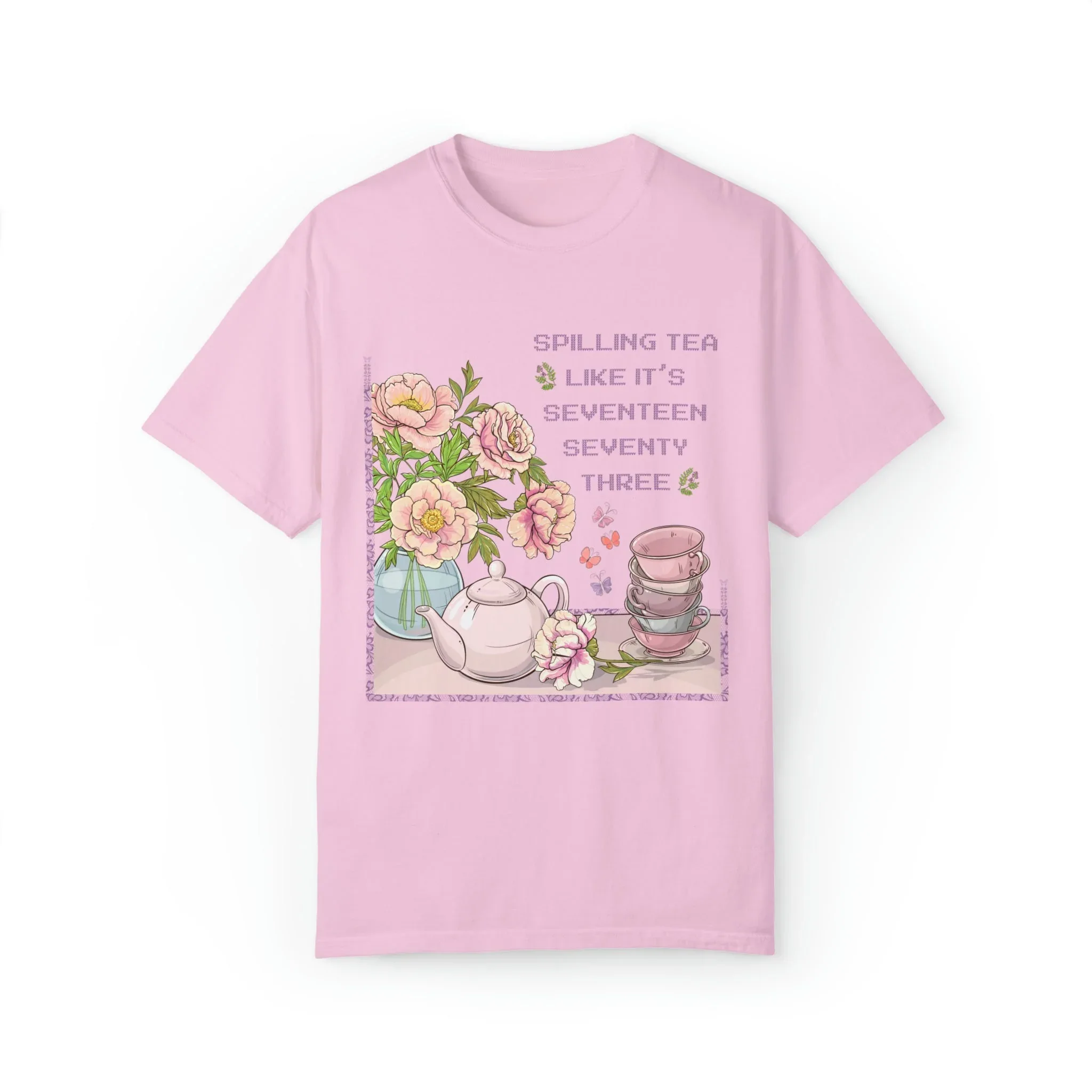 Funny History Tee Shirt: Spilling Tea Like 1773 | T-Shirt for American History Professor - Image 2