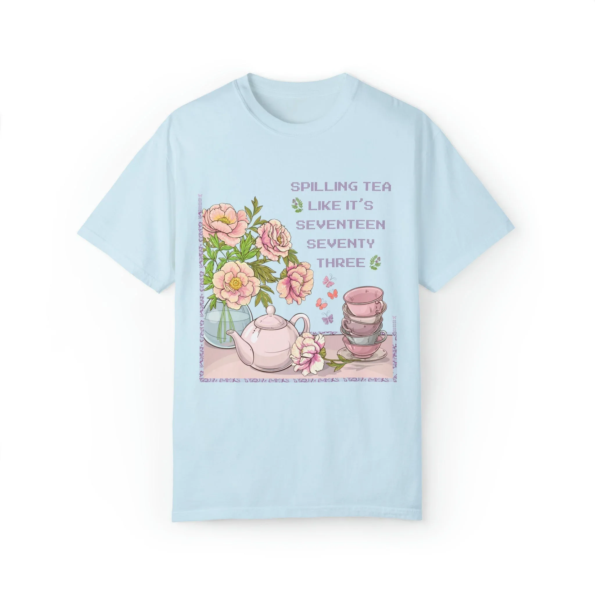 Funny History Tee Shirt: Spilling Tea Like 1773 | T-Shirt for American History Professor - Image 3