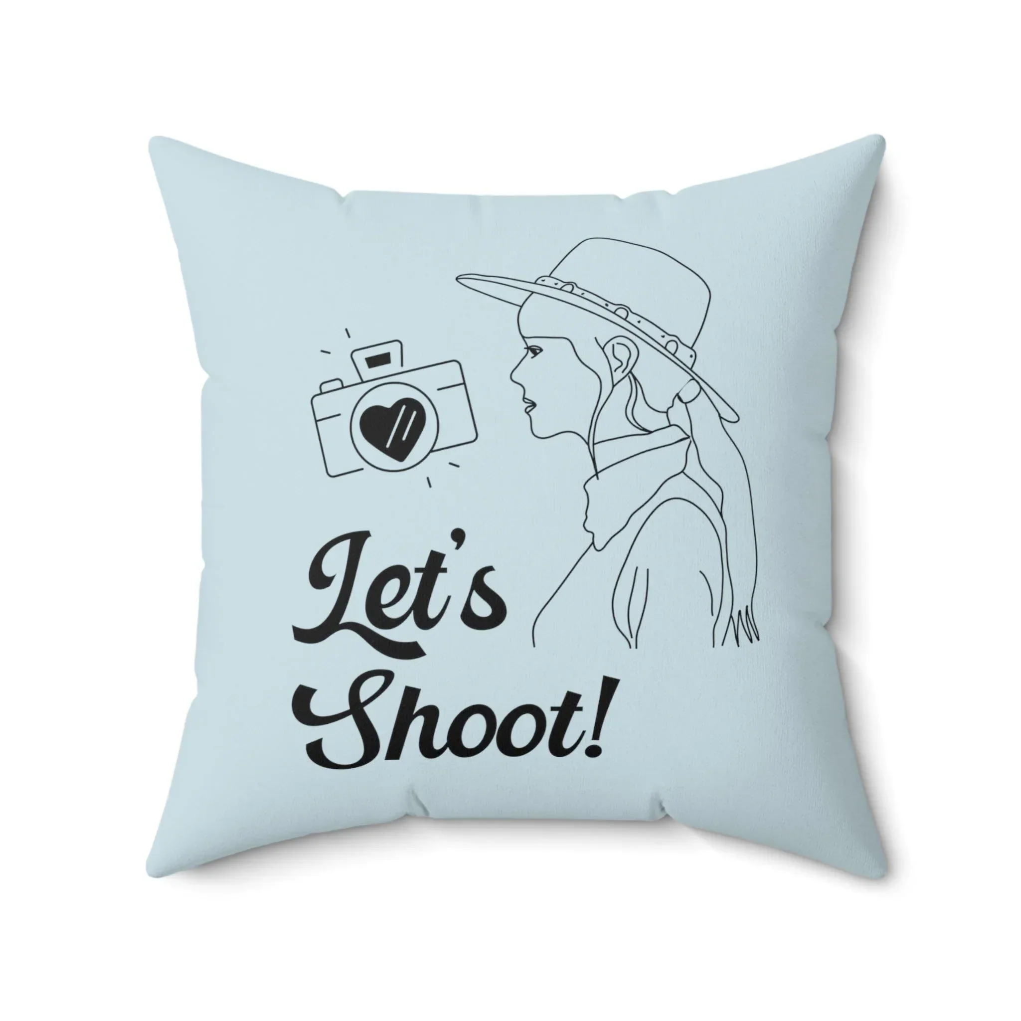 Funny Photographer Pillow for Wedding Photographer: Let's Shoot! | Groovy Western Cowgirl Pillow