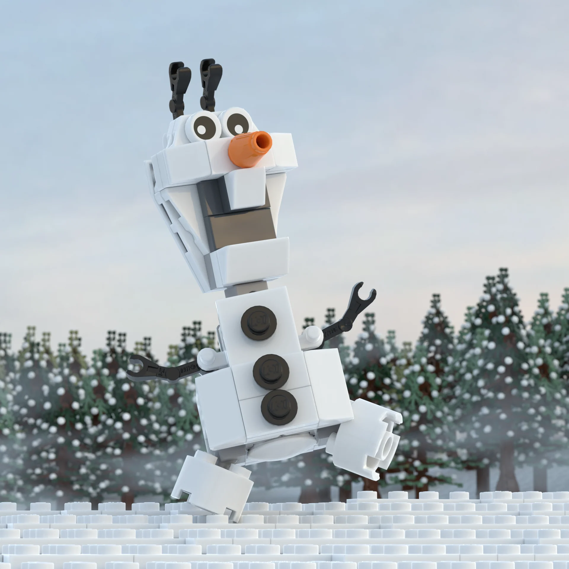 Funny Snowman Building Set made using LEGO parts - Image 2