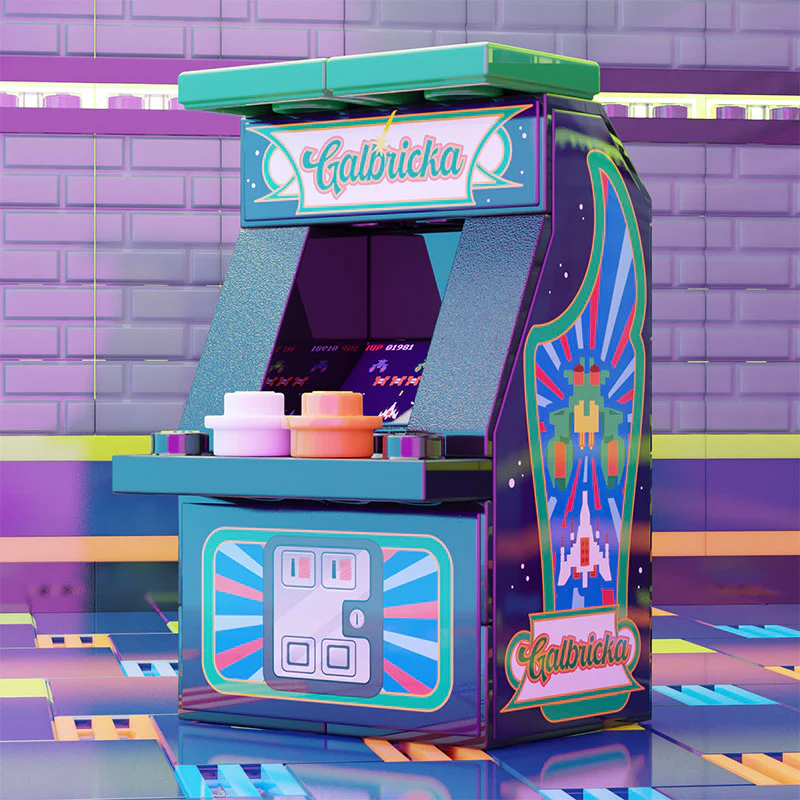 Galbricka Minifig Arcade Machine made using LEGO parts - B3 Customs - Image 2