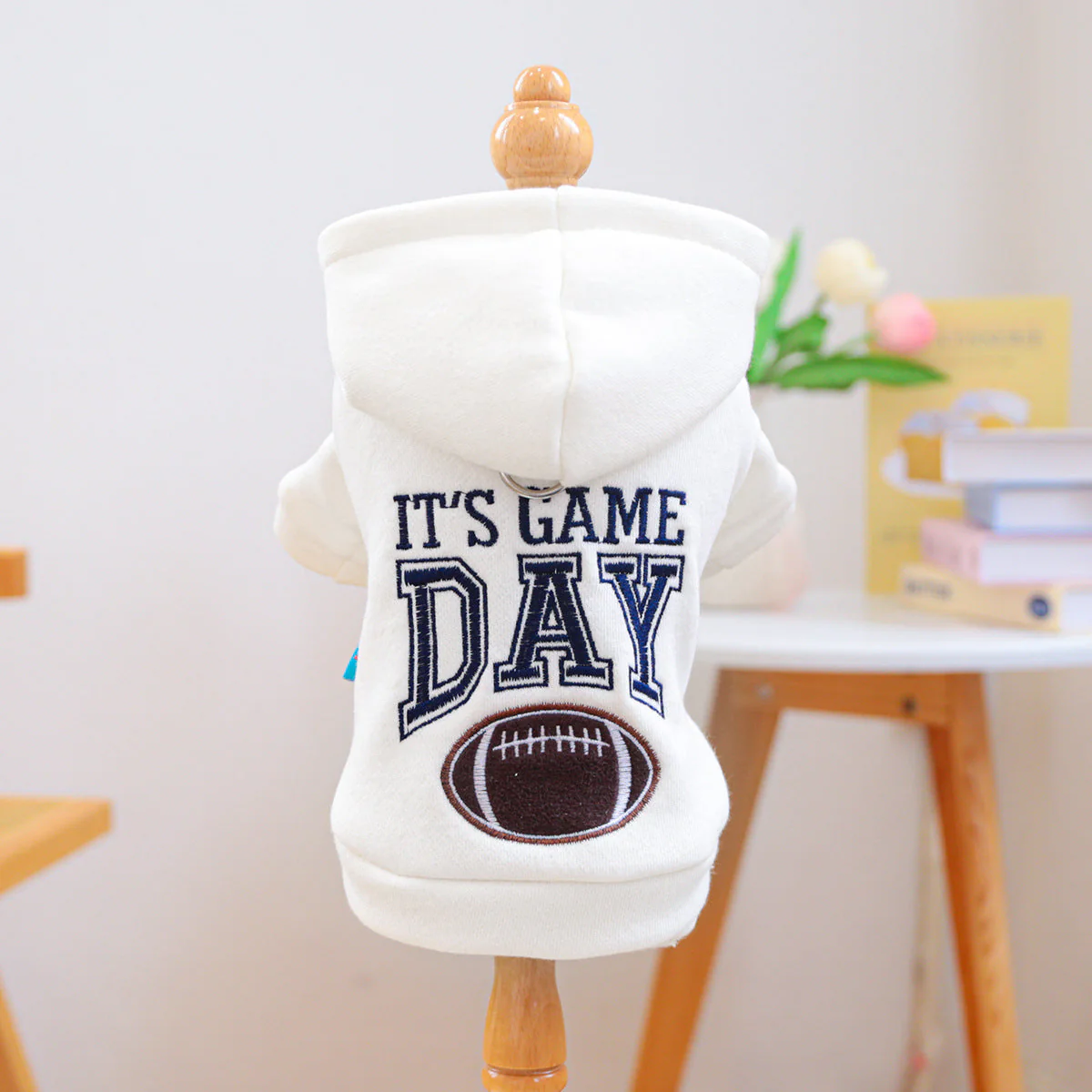 Game Day Dog Hoodie + Football Embroidery & Cozy Fleece - Image 3