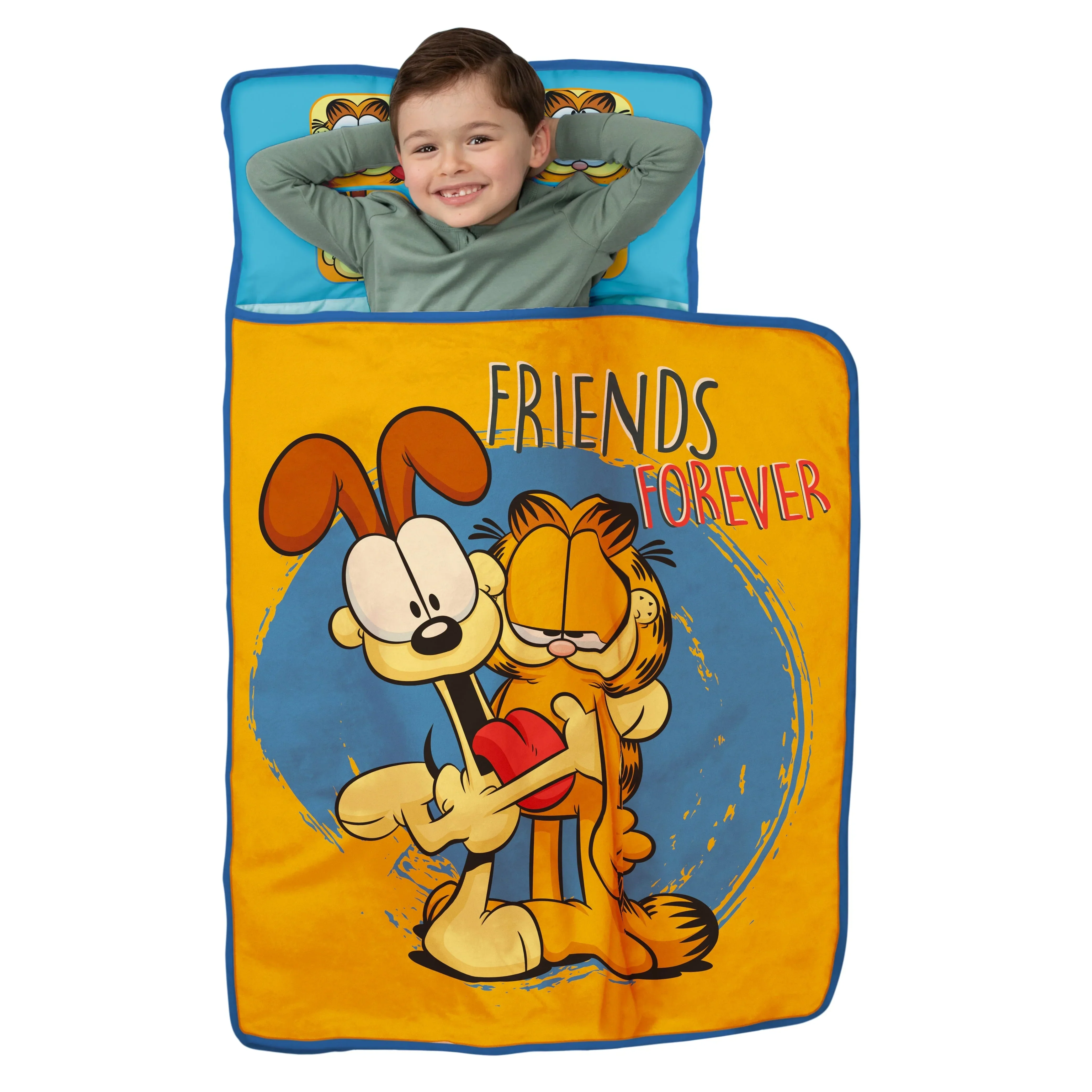 Garfield Forever Friends Toddler Nap Mat - Includes Attached Pillow and Fleece Blanket - Image 2