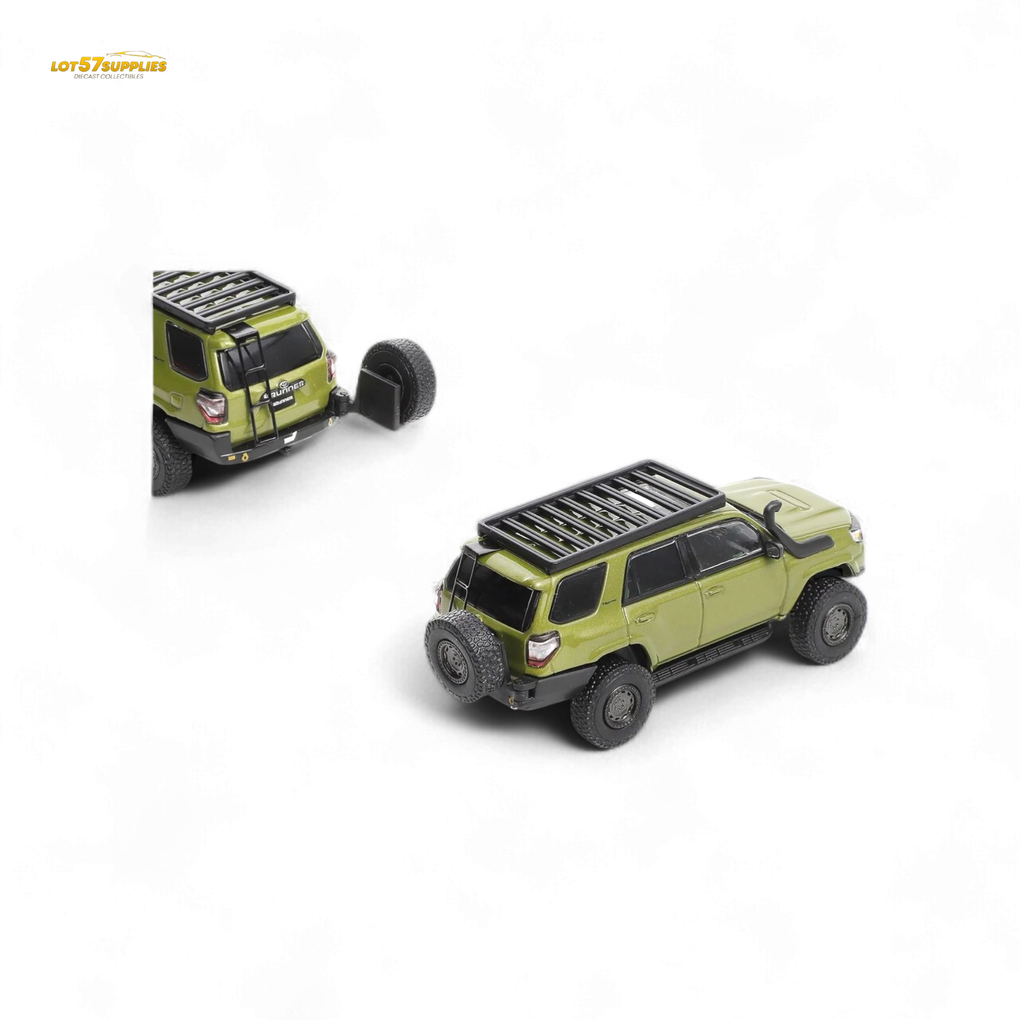 GCD Toyota 4 Runner Light Modified Version Olive Green 1:64 - Image 2
