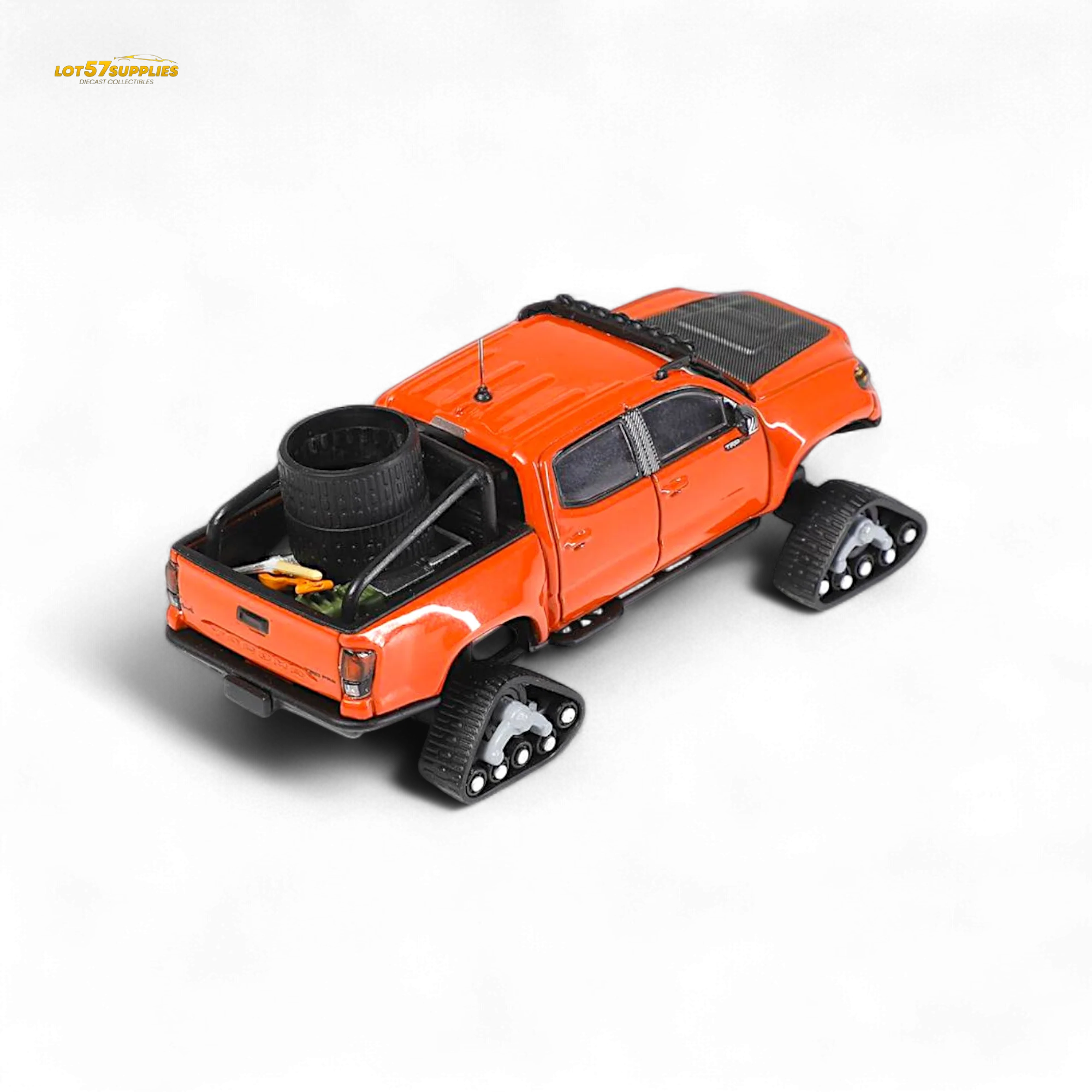 GCD Toyota Tacoma Orange Red 3PMSF Tires 1:64 - Image 3