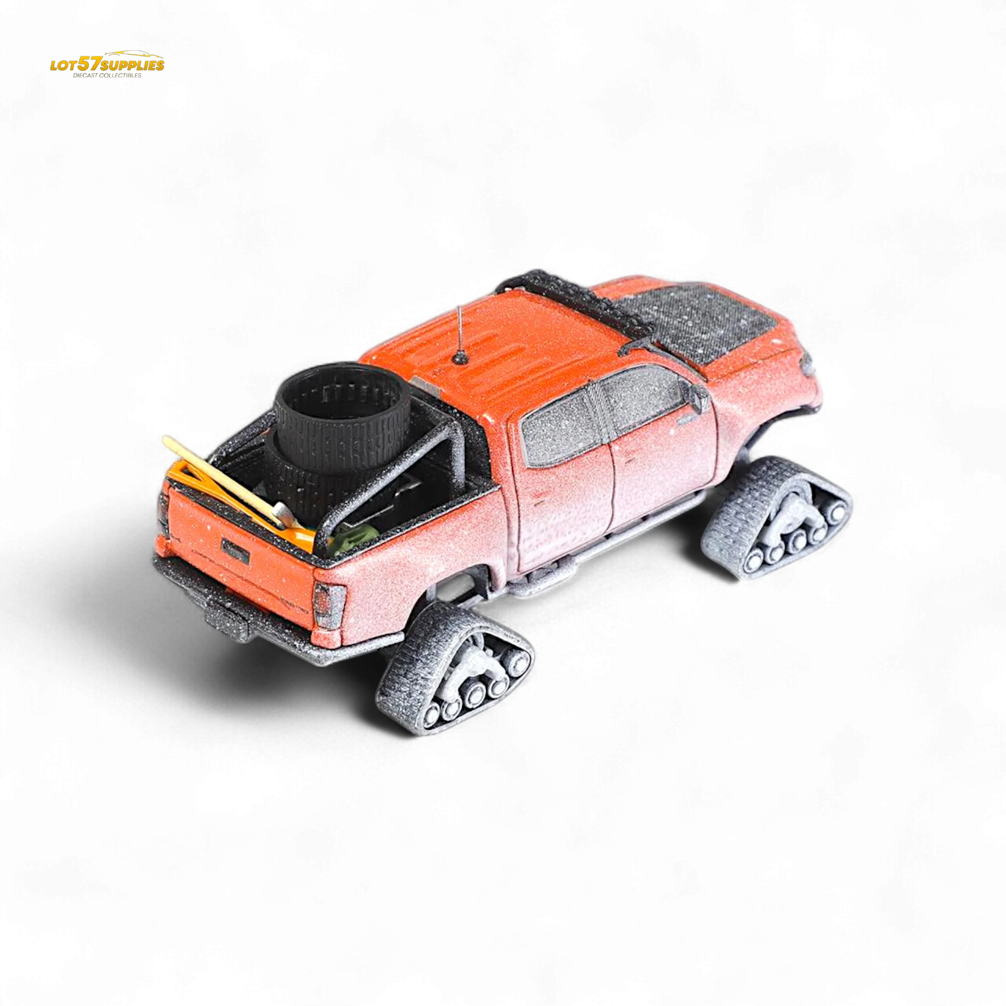 GCD Toyota Tacoma Snow Version Orange Red 1:64 - Image 2