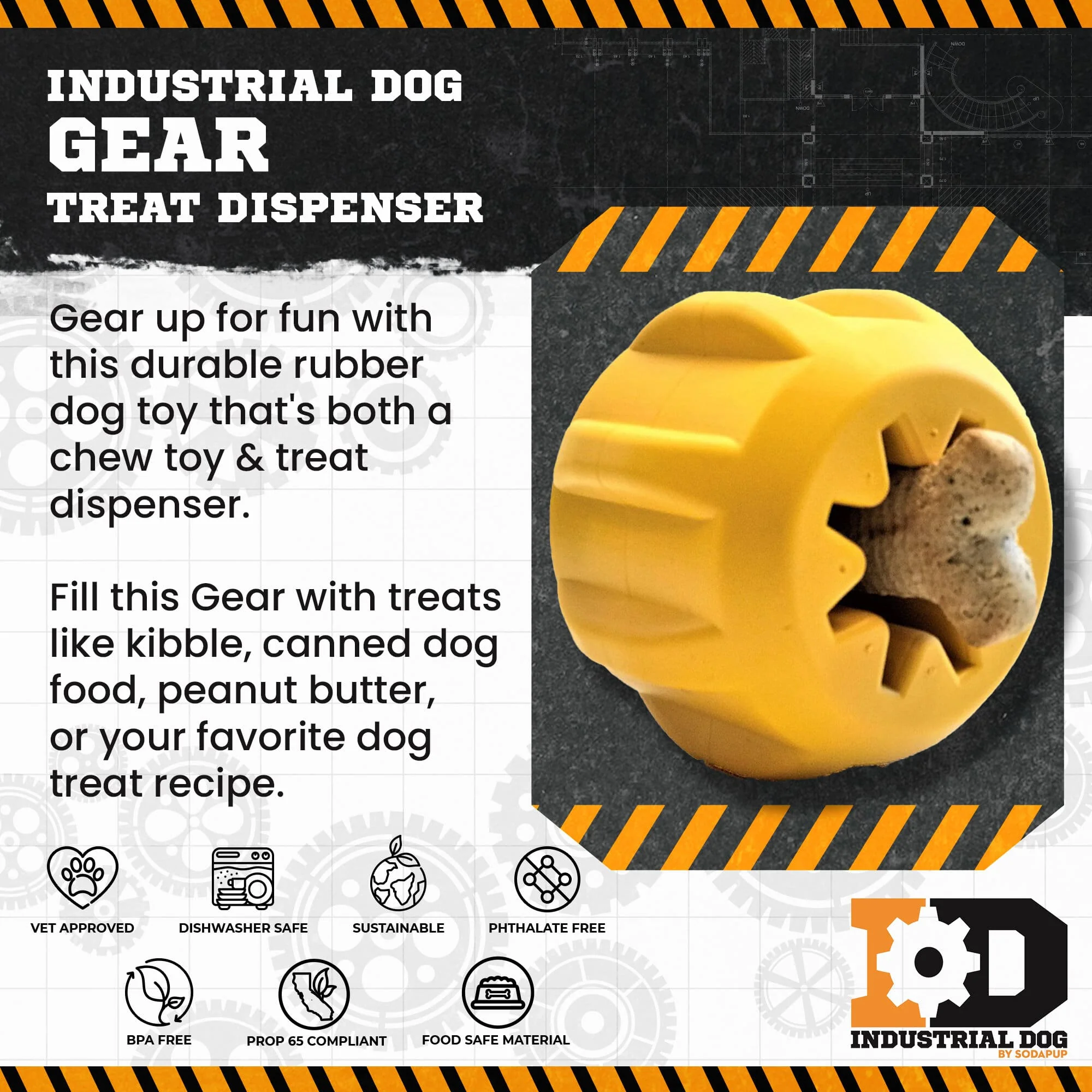 Gear eDispenser - Durable Rubber Yak Chew Holder & Treat Pocket | USA Made - Image 3
