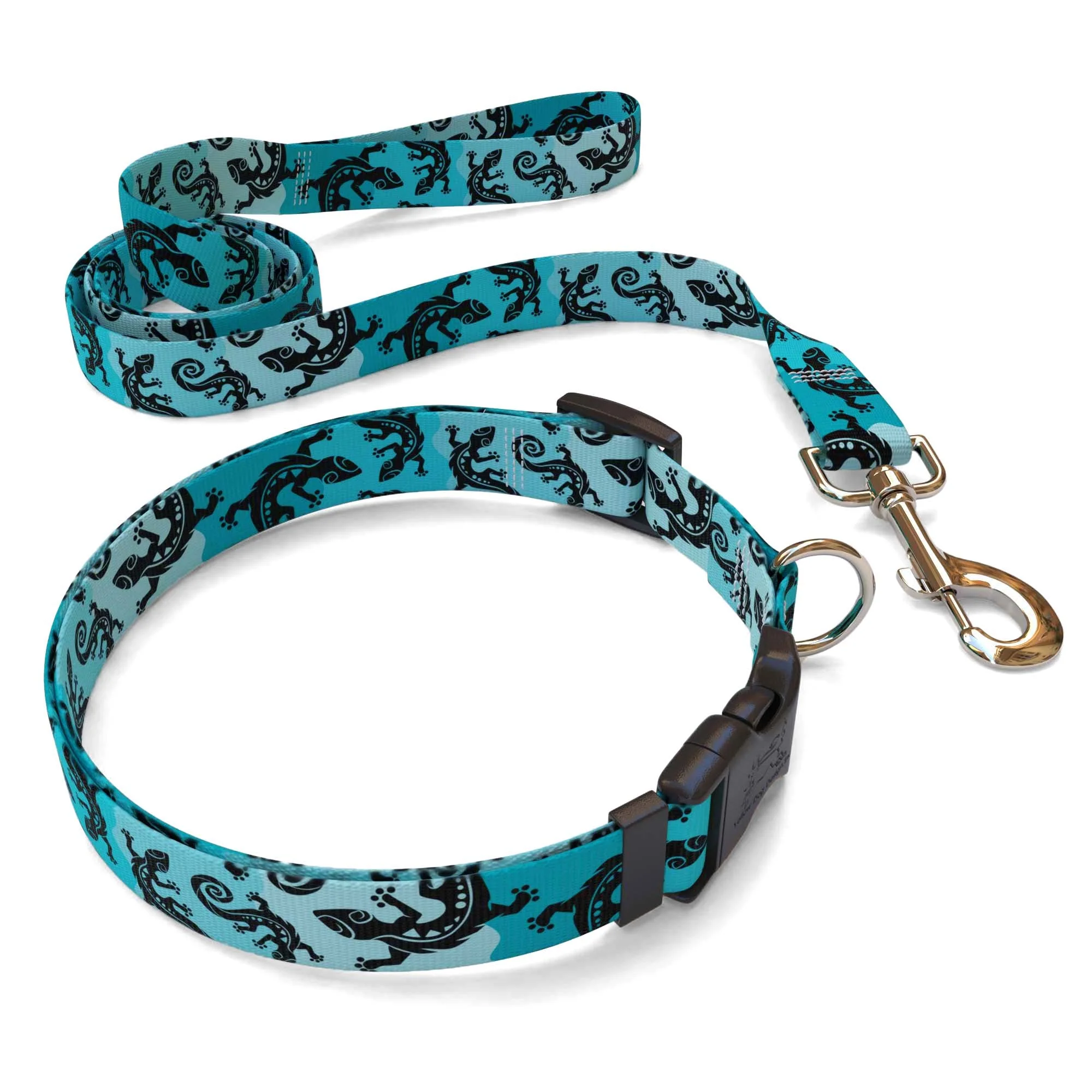 Geckos Teal Dog Collar - Image 4