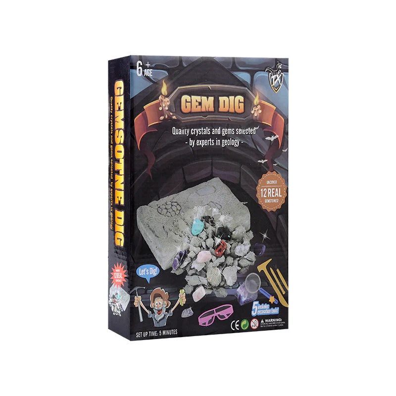 Gem Dig Kit Dig Up 17 Gems STEM Science &amp Educational Toys Make Great Kids Activities - Image 3