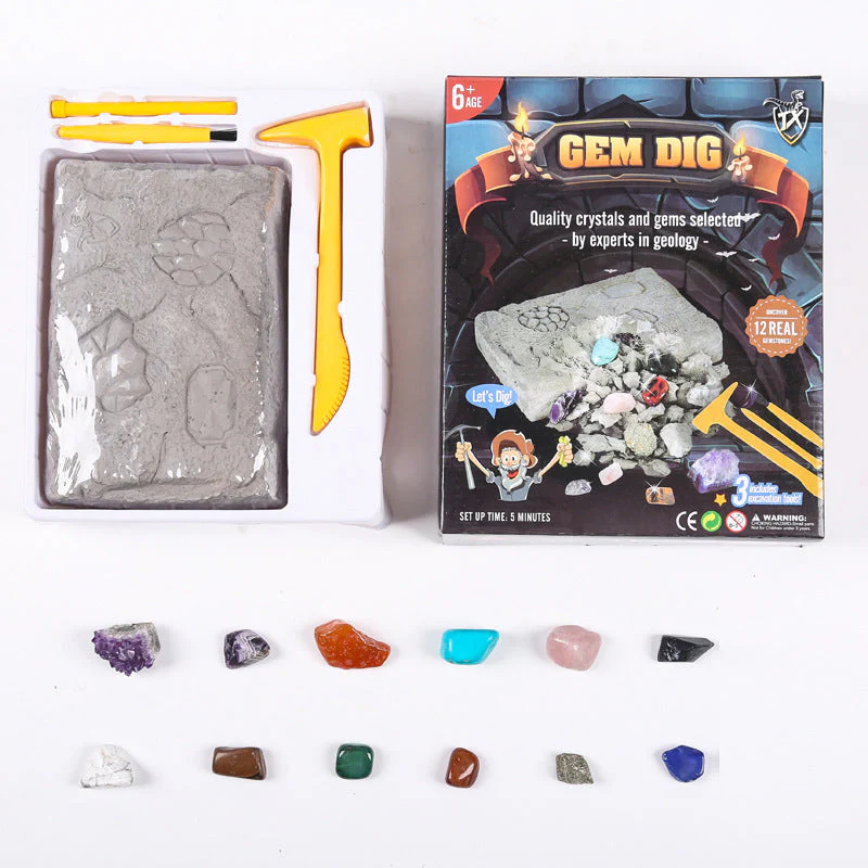 Gem Dig Kit Dig Up 17 Gems STEM Science &amp Educational Toys Make Great Kids Activities - Image 5