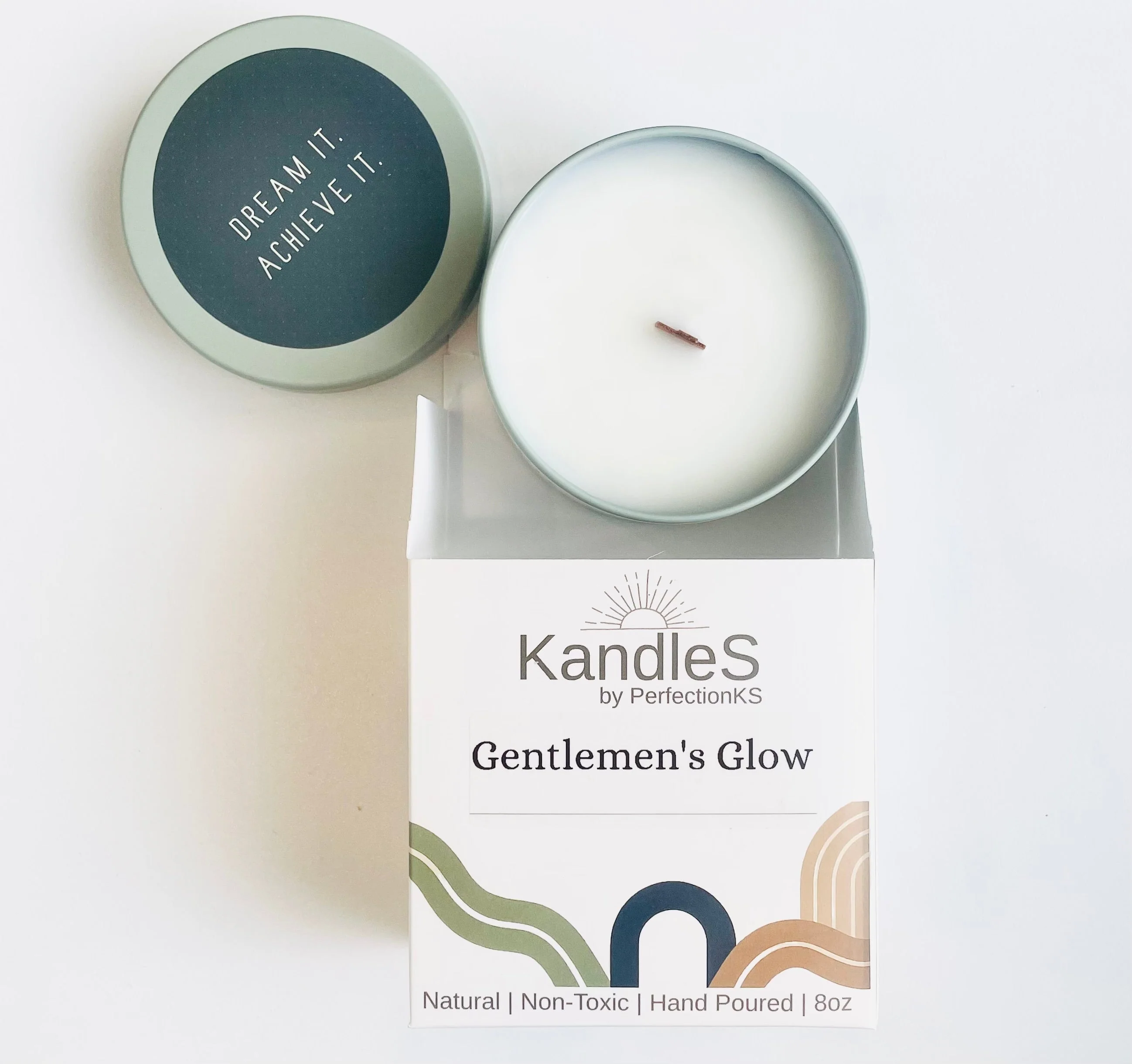 Gentlemen’s Glow Luxury Candle | 8oz Non-Toxic Soy Candle with Wooden Wick | Clean Burn - Image 2