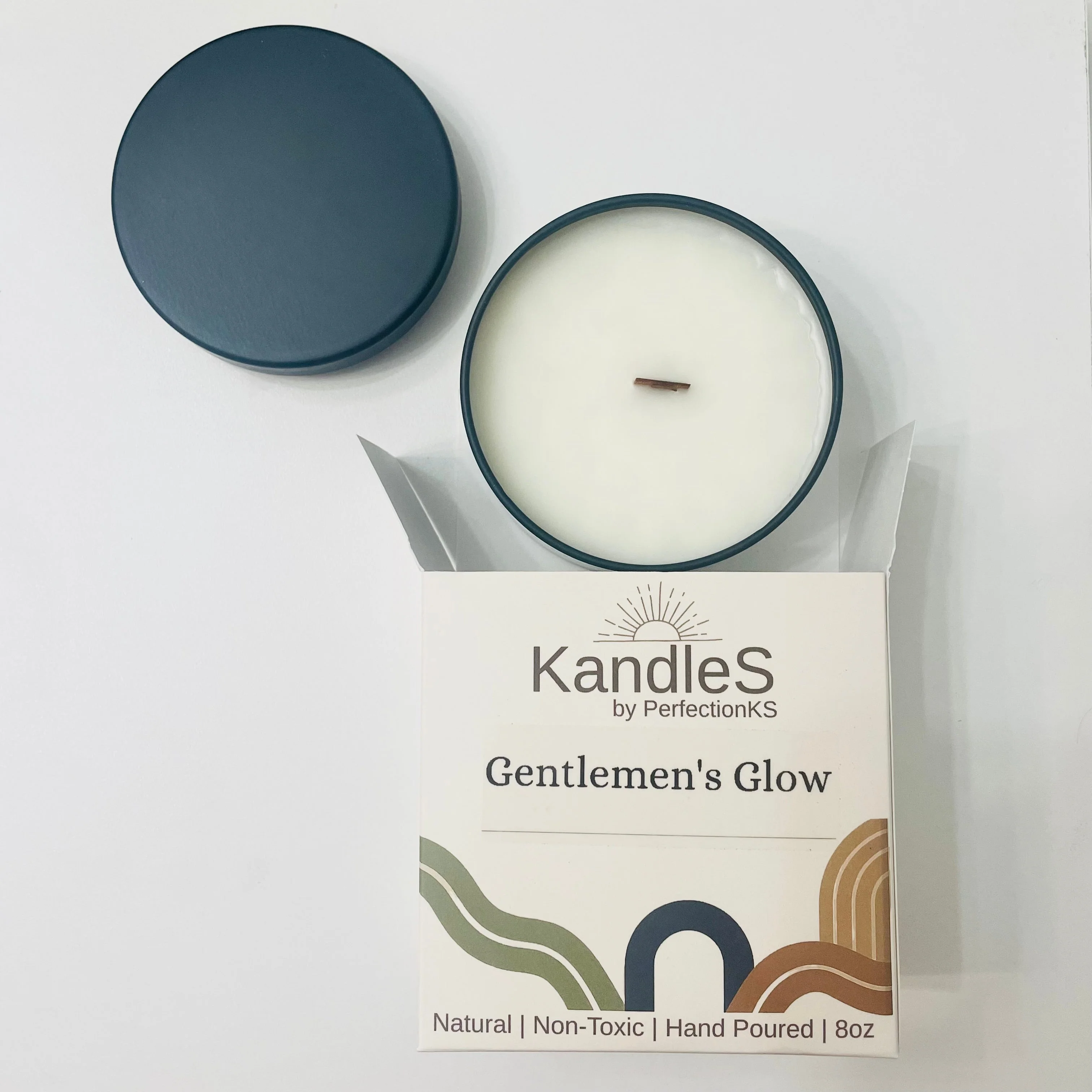 Gentlemen’s Glow Luxury Candle | 8oz Non-Toxic Soy Candle with Wooden Wick | Clean Burn - Image 3