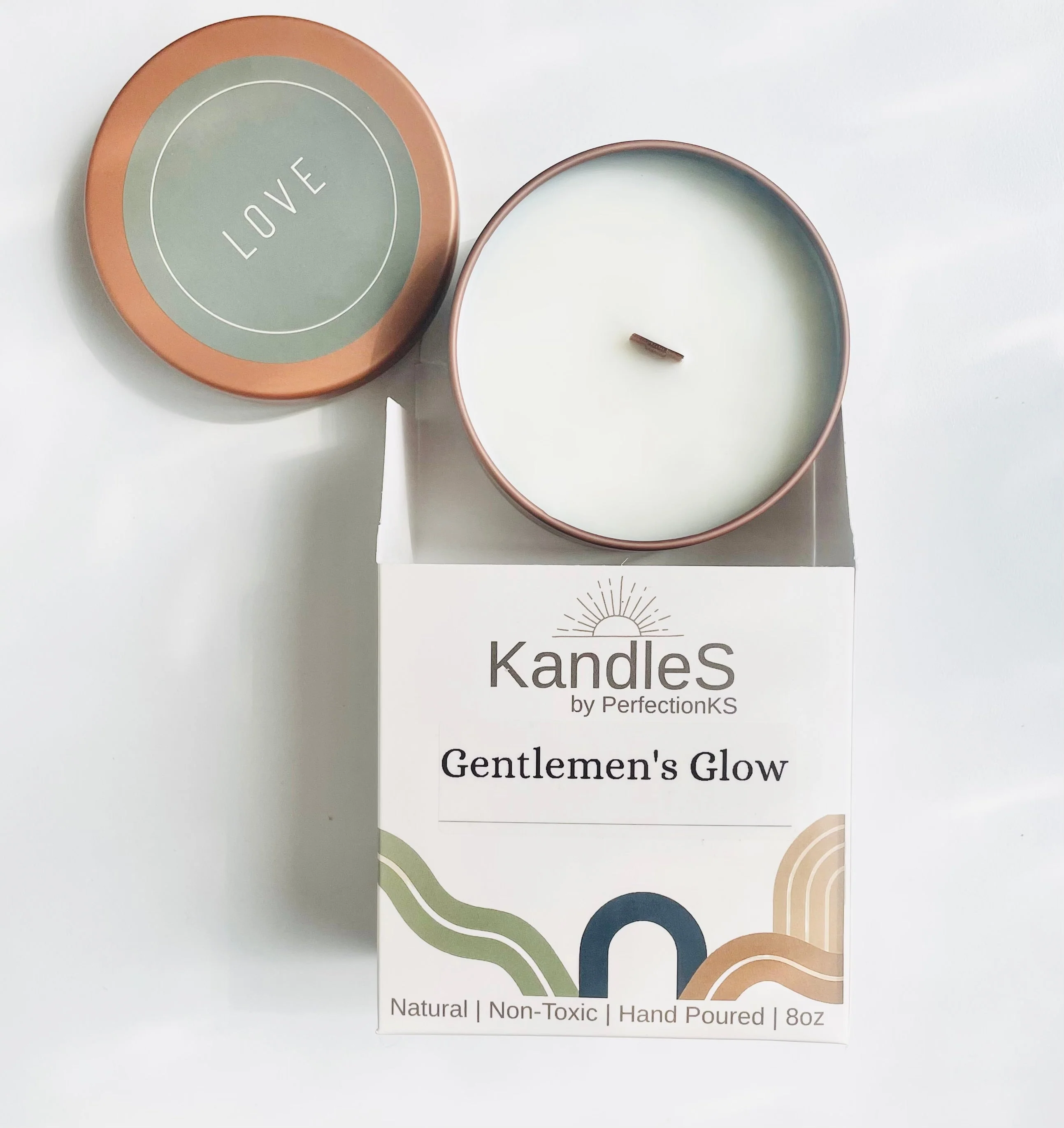 Gentlemen’s Glow Luxury Candle | 8oz Non-Toxic Soy Candle with Wooden Wick | Clean Burn - Image 4