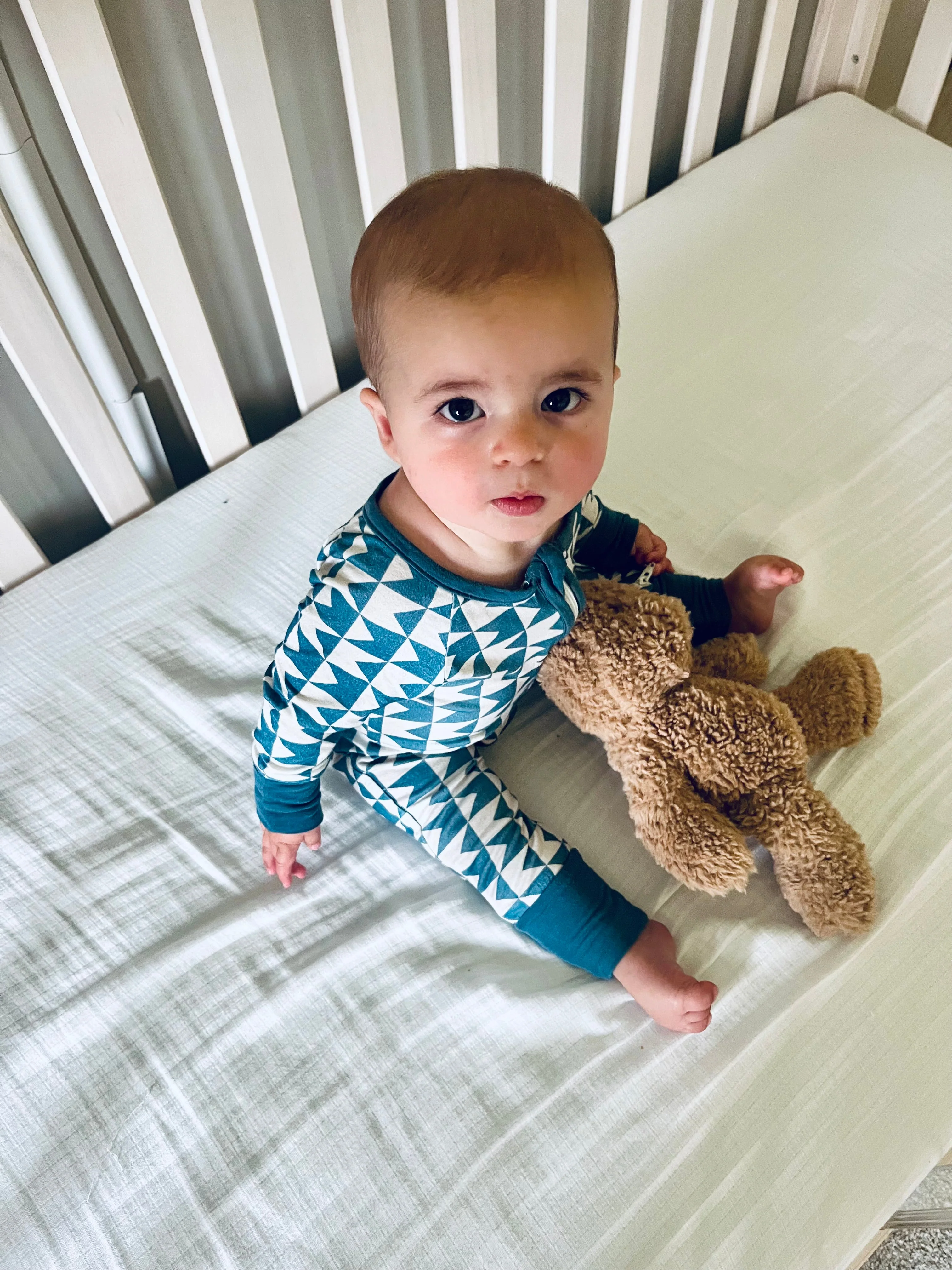 Geometric Bamboo Sleeper | Soft Baby Pajamas - Image 3
