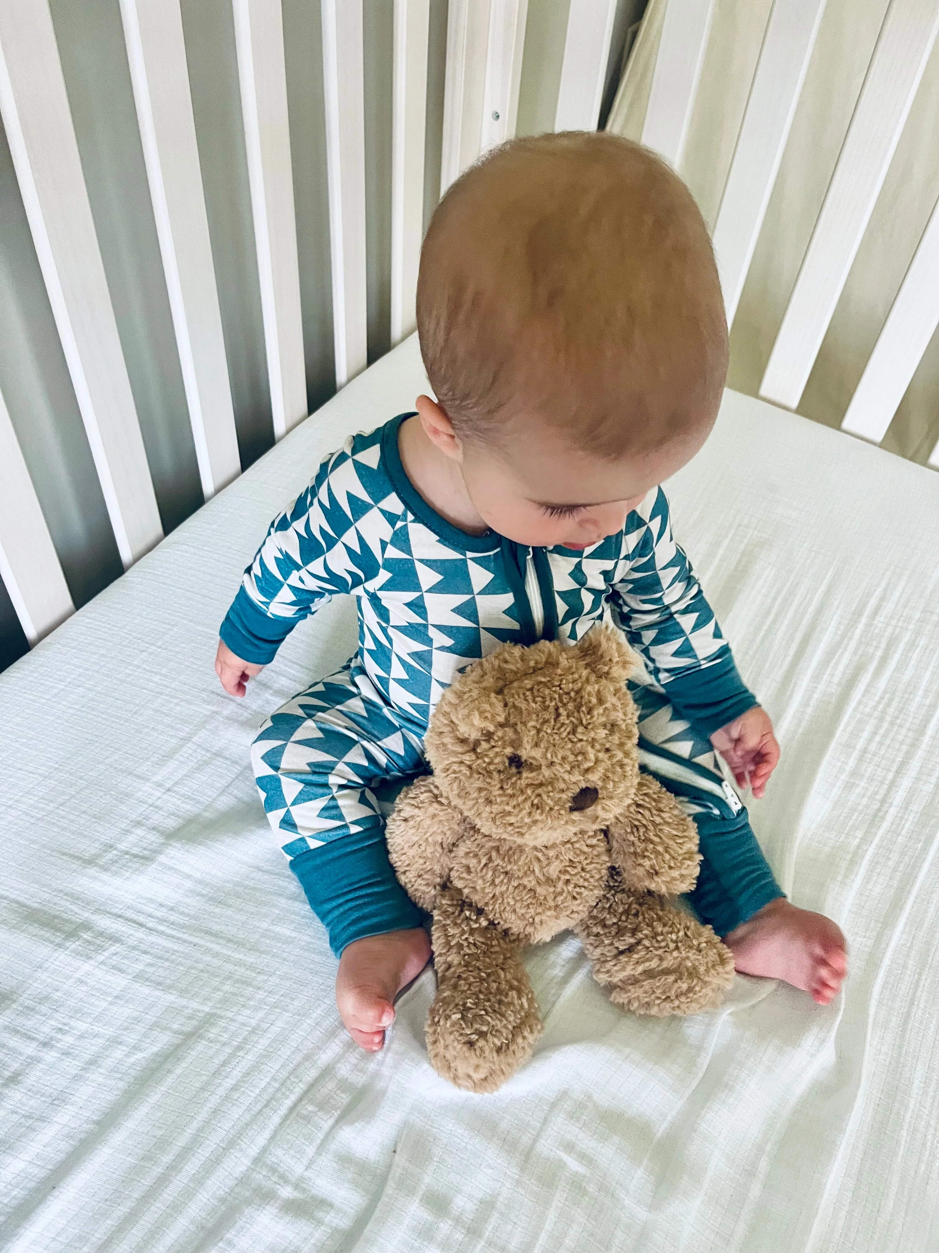 Geometric Bamboo Sleeper | Soft Baby Pajamas - Image 4