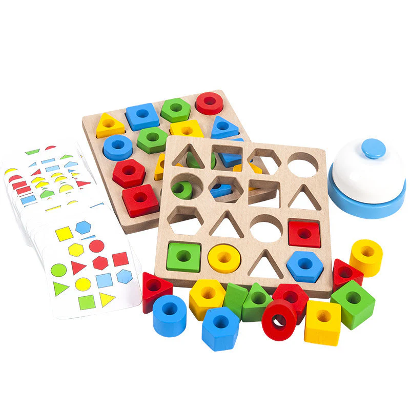 Geometric Pairing Blocks Leisure Board Game Toys - Image 4