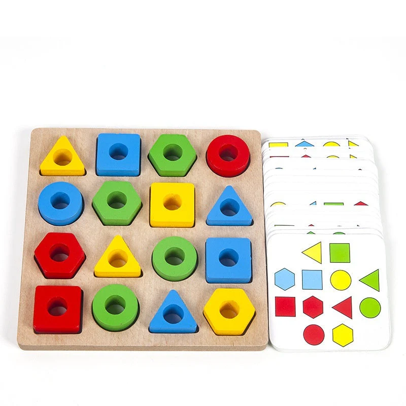 Geometric Pairing Blocks Leisure Board Game Toys - Image 5