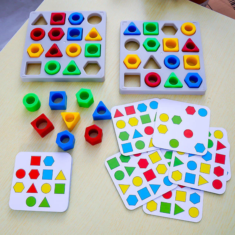 Geometric Pairing Blocks Leisure Board Game Toys - Image 6