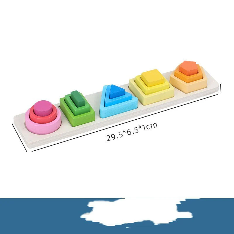 Geometric Shape Five Sets Of Column Building Blocks Early Education Intellectual Development Toys - Image 8