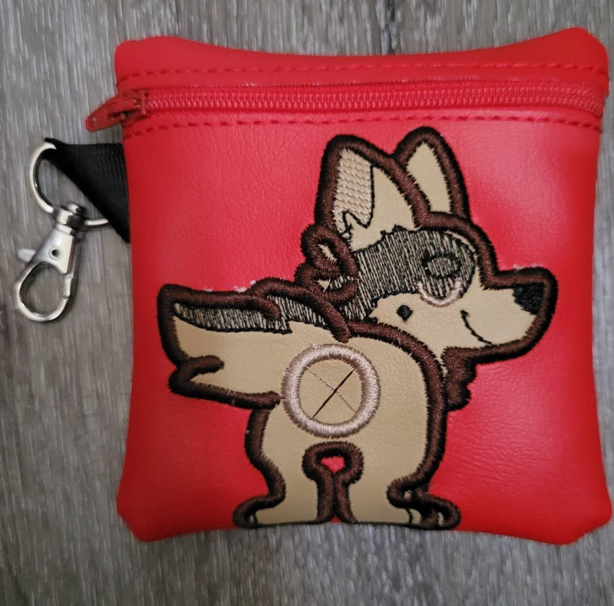German Shepard Poop Bag Pouch - gift for dog lover - Zippered poop bag holder-  Gift for Dog Walker - veterinarian - dog groomer - Image 2