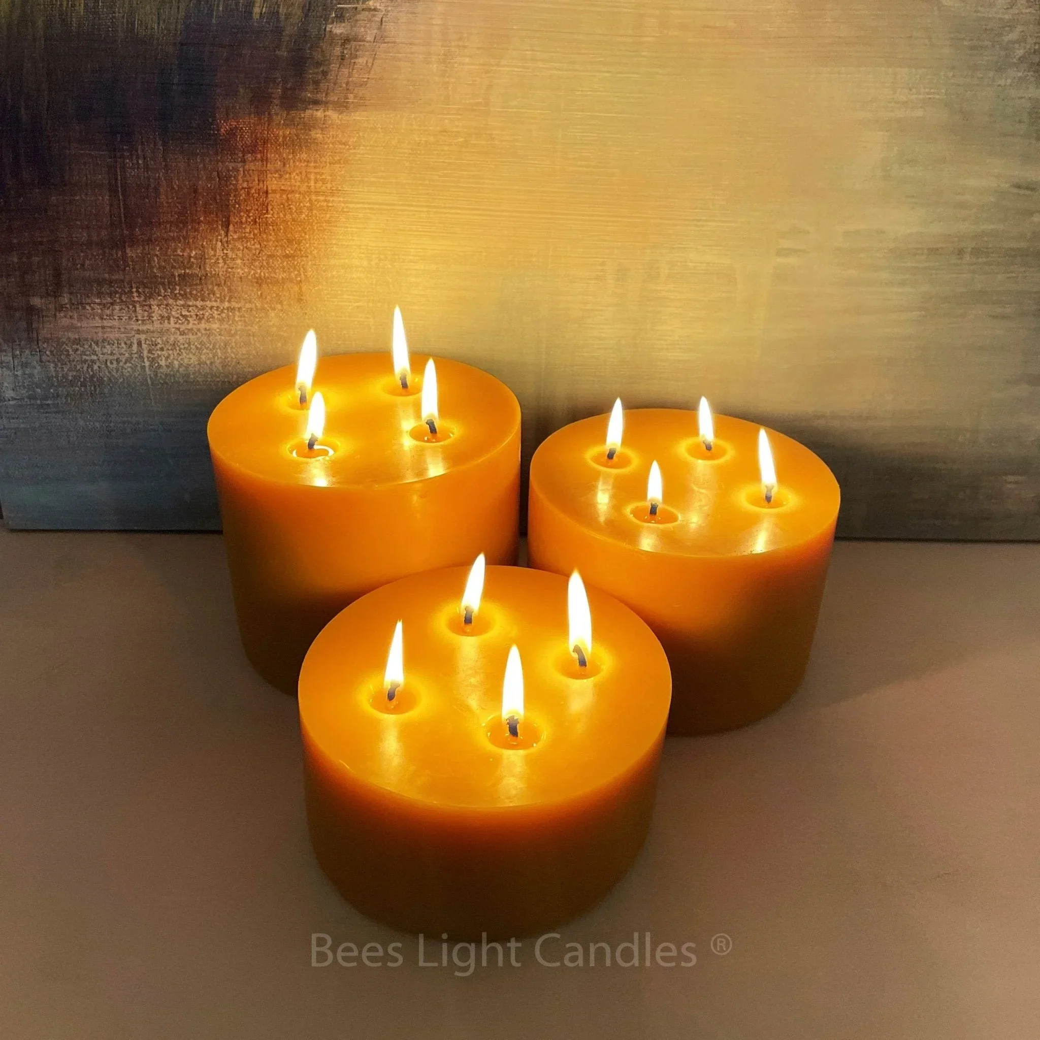 Giant Six Inch Wide Beeswax 4 Wick Candles - Image 3