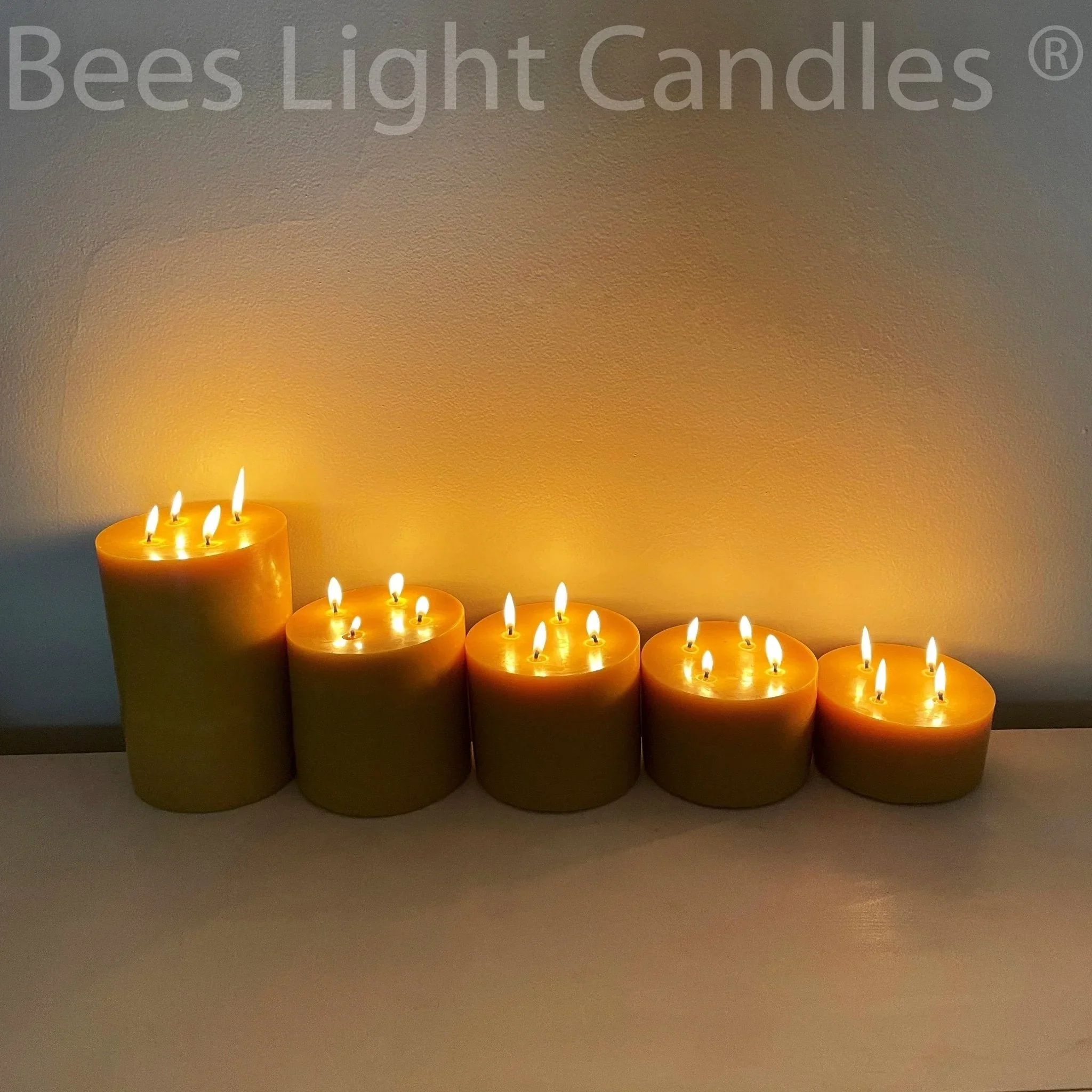 Giant Six Inch Wide Beeswax 4 Wick Candles - Image 4
