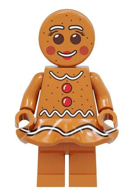 Gingerbread Couple Custom Minifig Set – Sweet Holiday Duo - Image 2