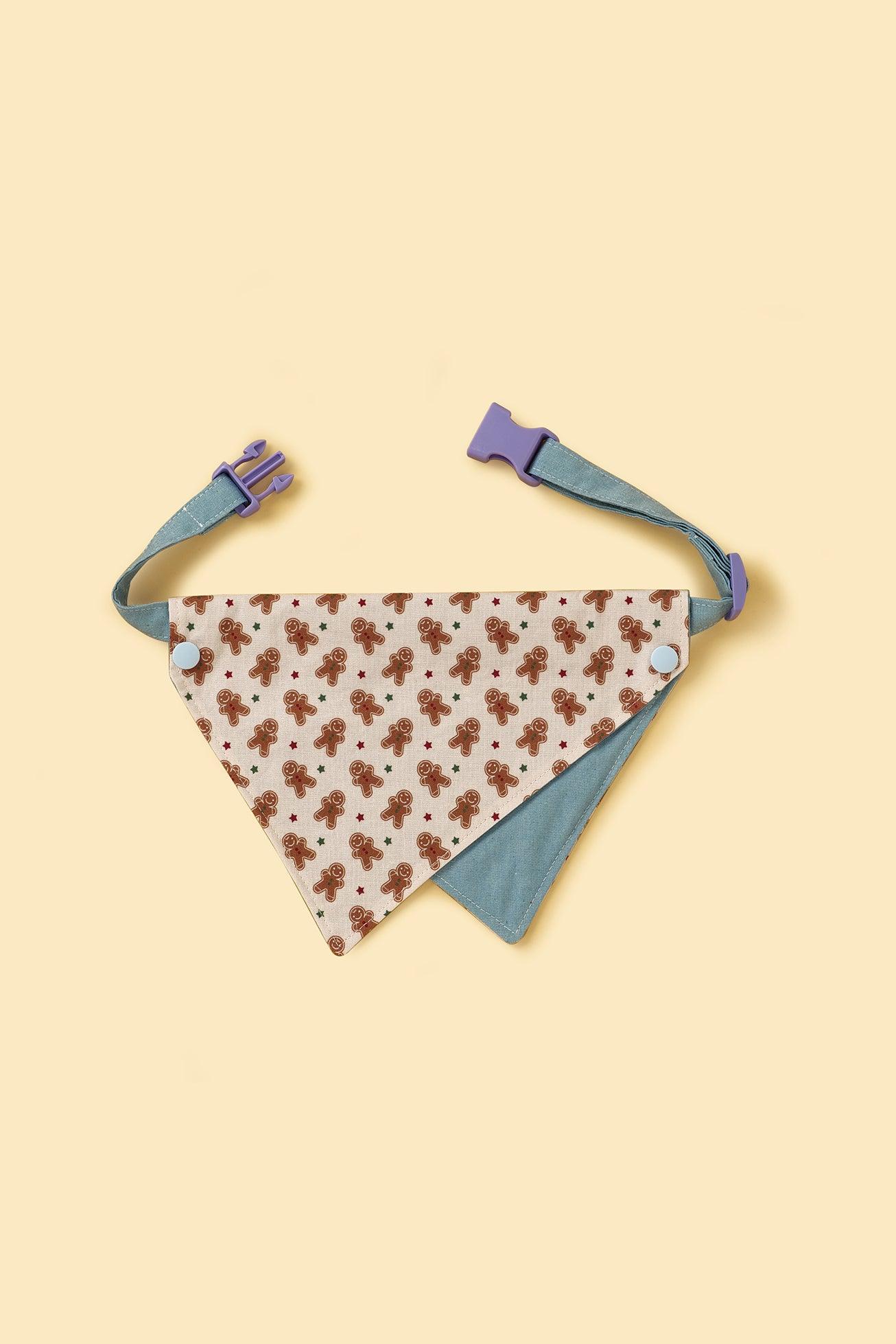 Gingerbread Man Joy Handmade Bandana - Image 3