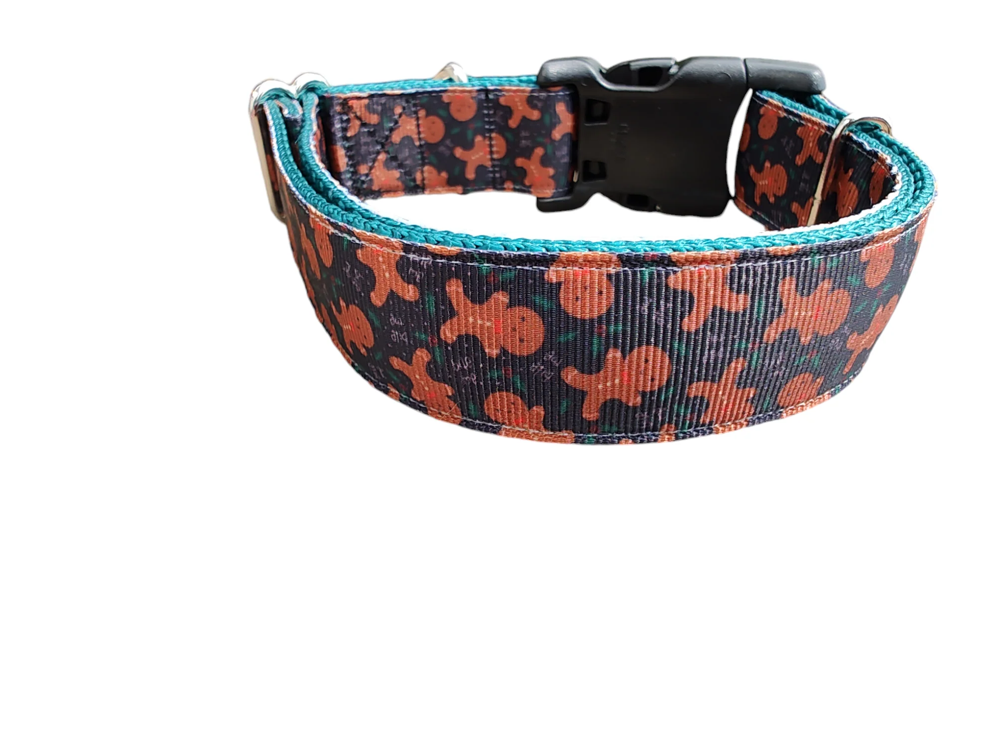 Gingerbread Men Christmas Nylon Dog Collar - Image 2