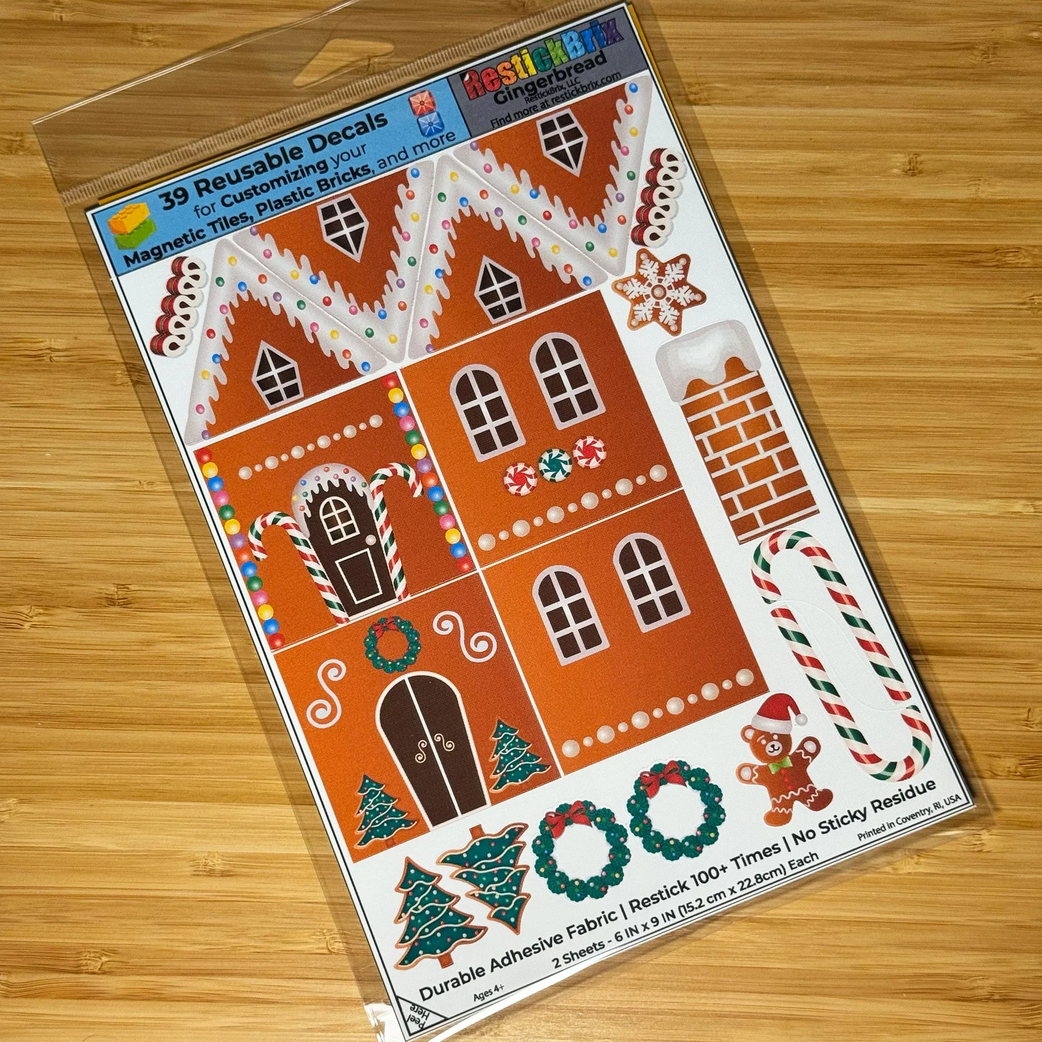 Gingerbread: Reusable Decals for Customizing Magnetic Tiles, Plastic Bricks, and more - Image 2