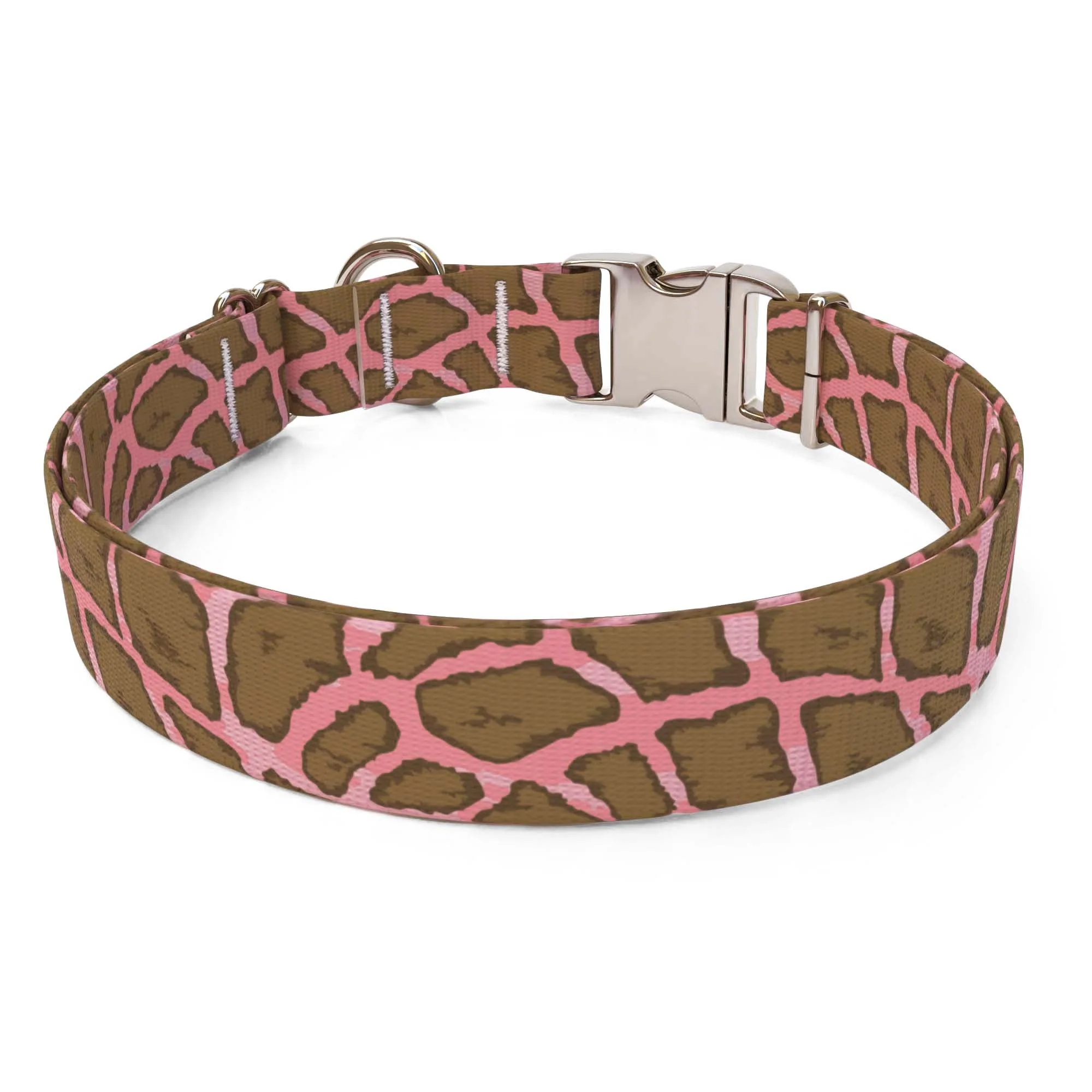 Giraffe Print Pink Dog Collar - Image 2