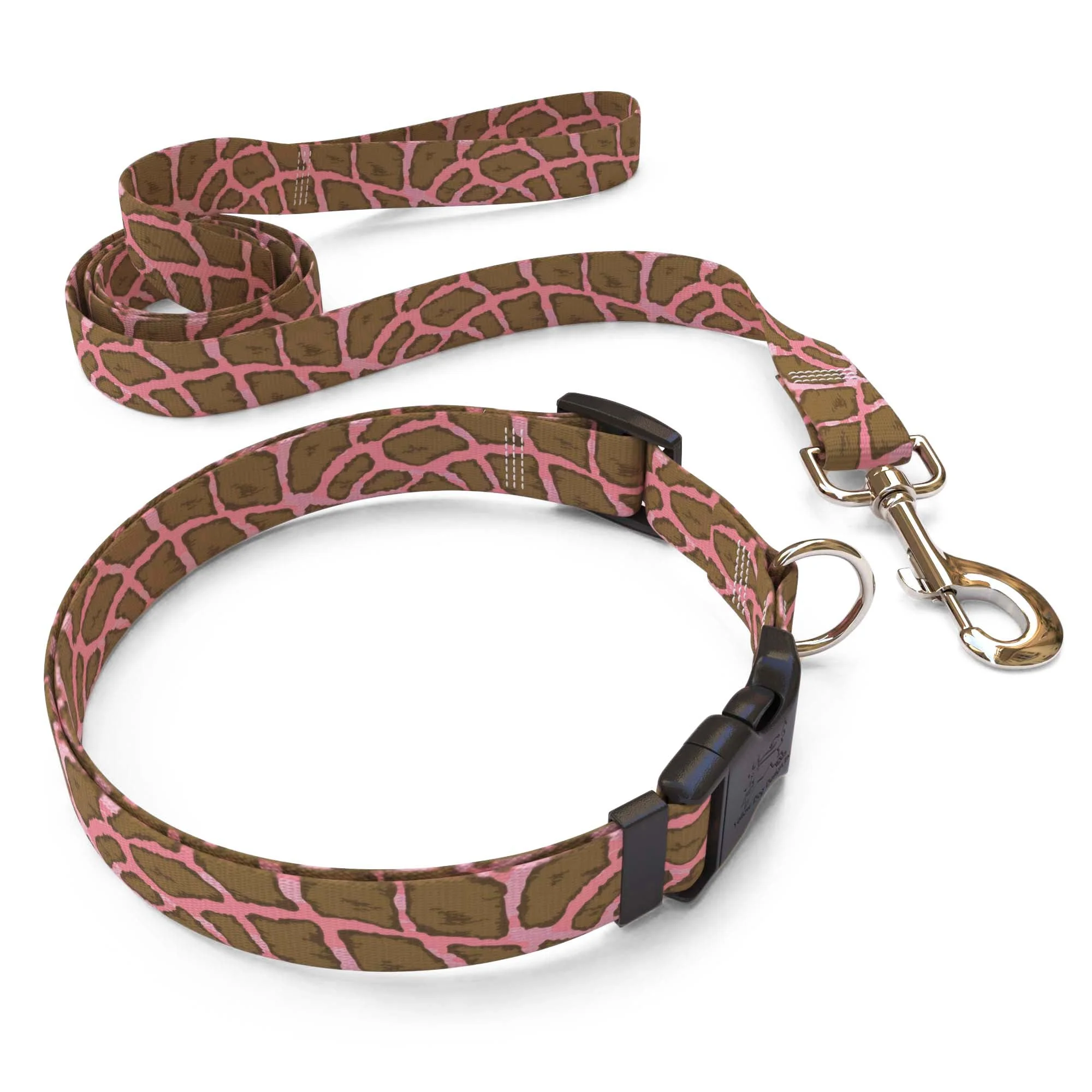 Giraffe Print Pink Dog Collar - Image 3