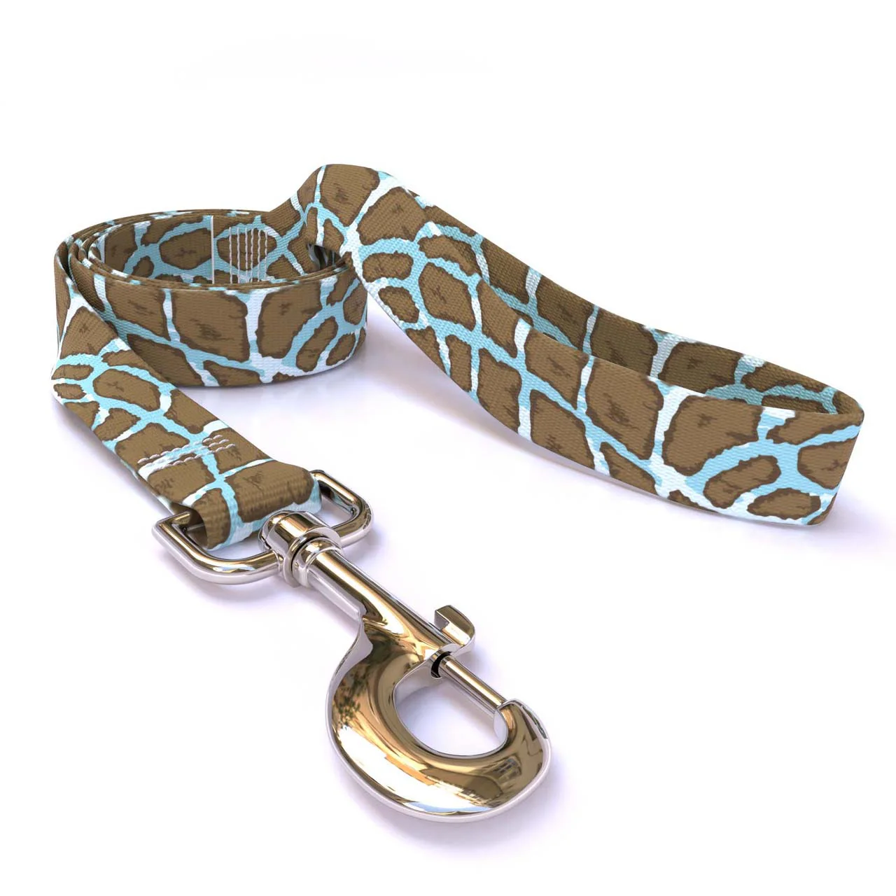 Giraffe Print Teal Dog Leash - Image 2