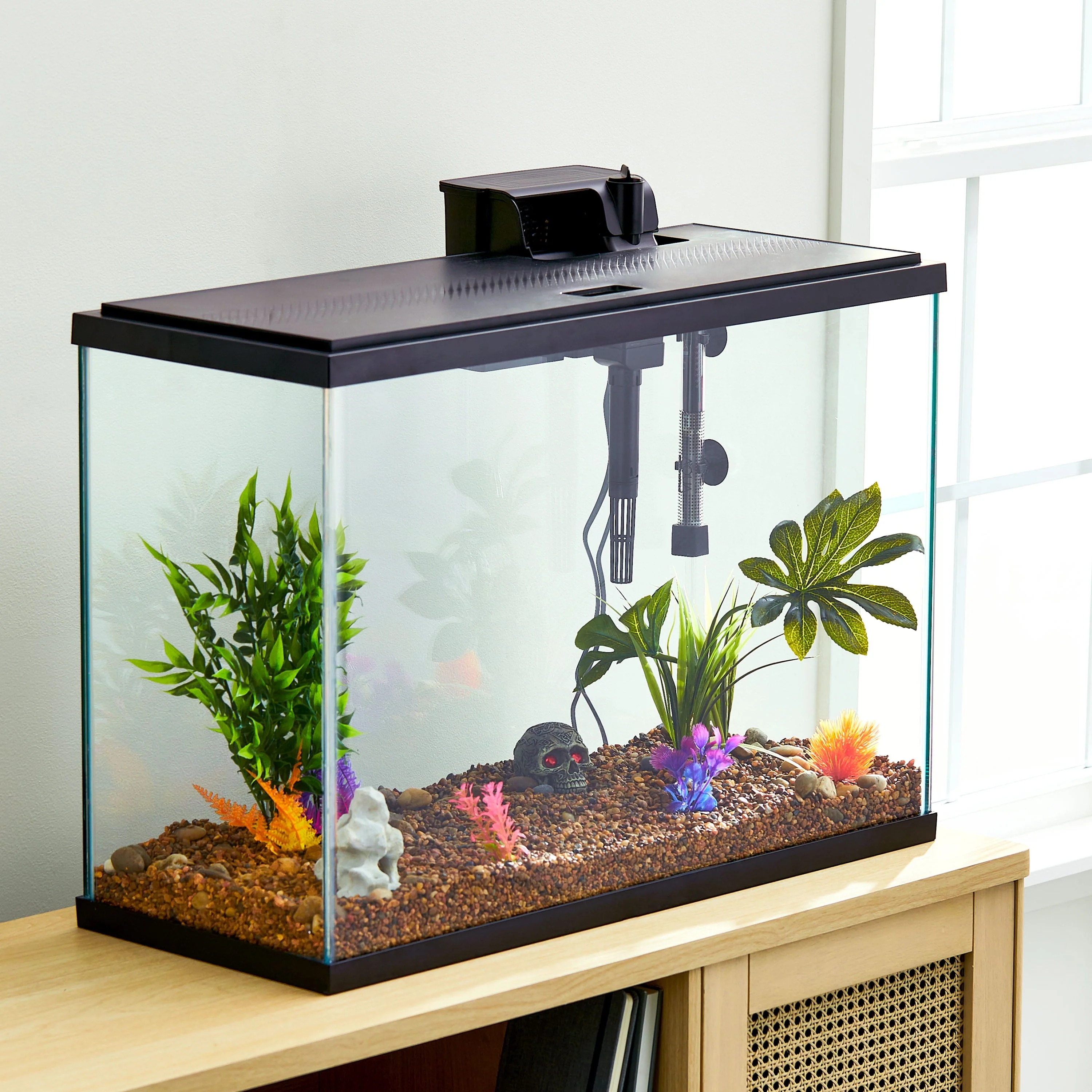 Glass 29 Gallon Aquarium Starter Kit, Black, 30.2''L X 12.44''W X 21.18''H - Image 3