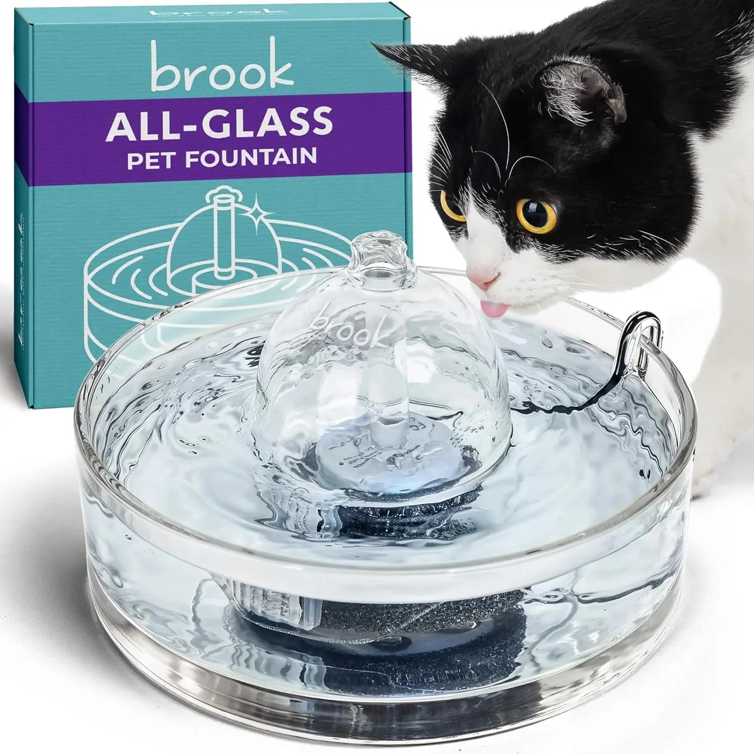 Glass Pet Water Fountain – Modern Hydration for Cats & Small Dogs - Image 2