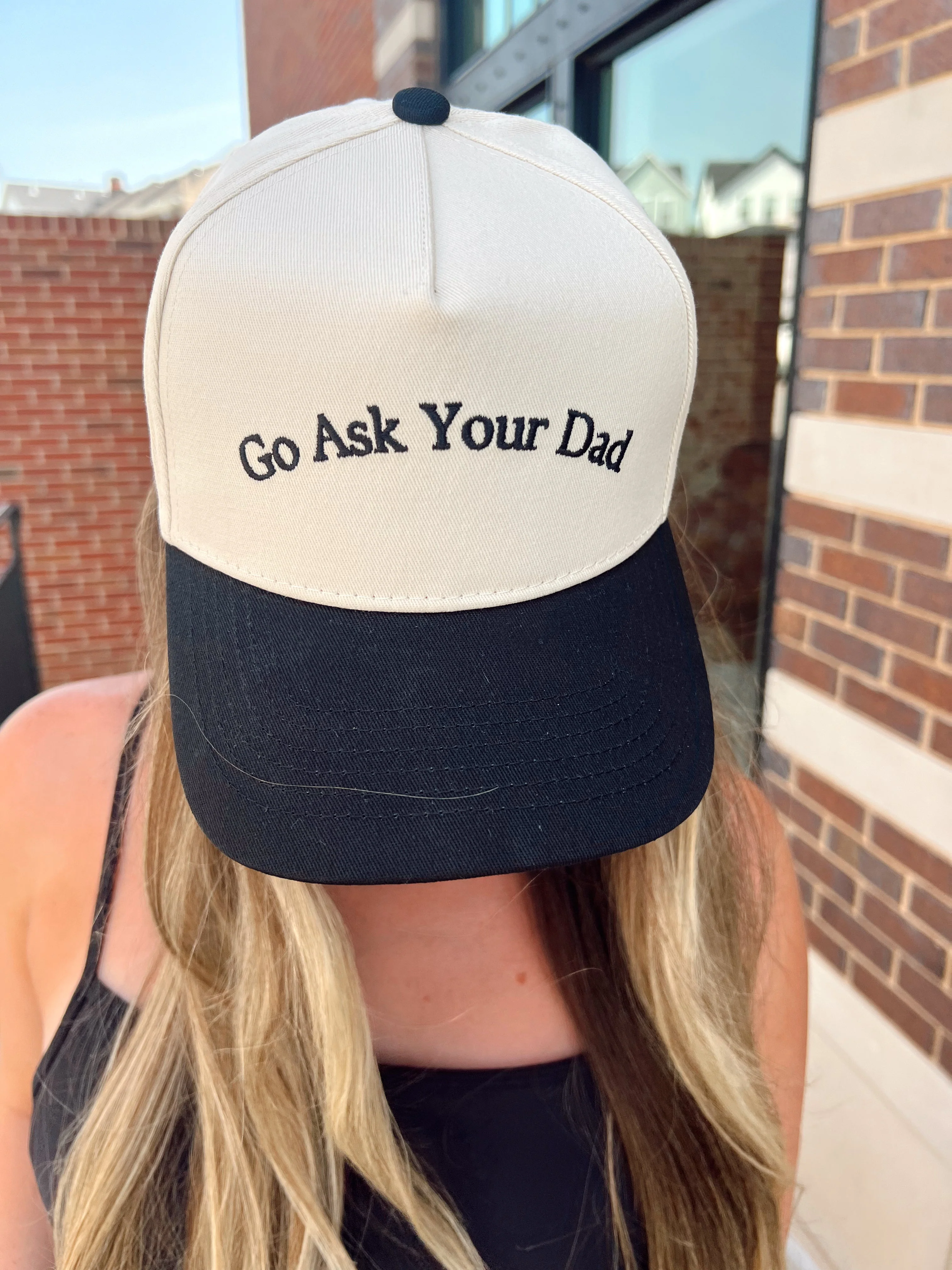 Go Ask Your Dad. Vintage Trucker Hat - Image 3