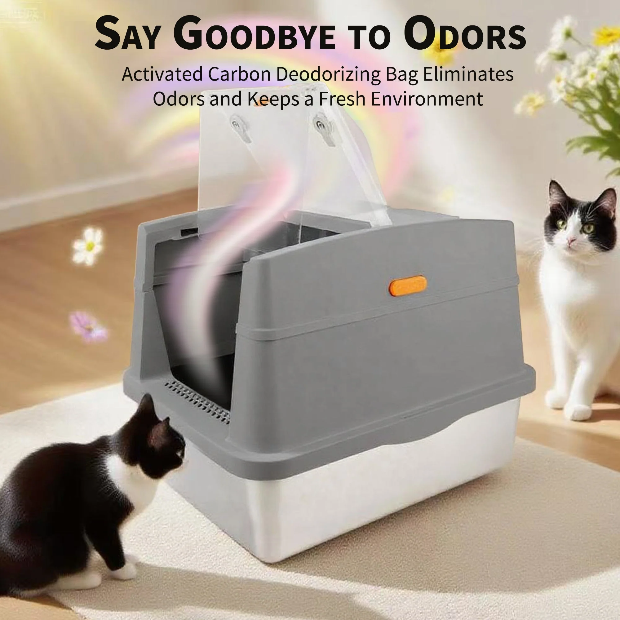 Go Fresh - Cat Litter Box Hooded Stainless Steel Base - Image 11