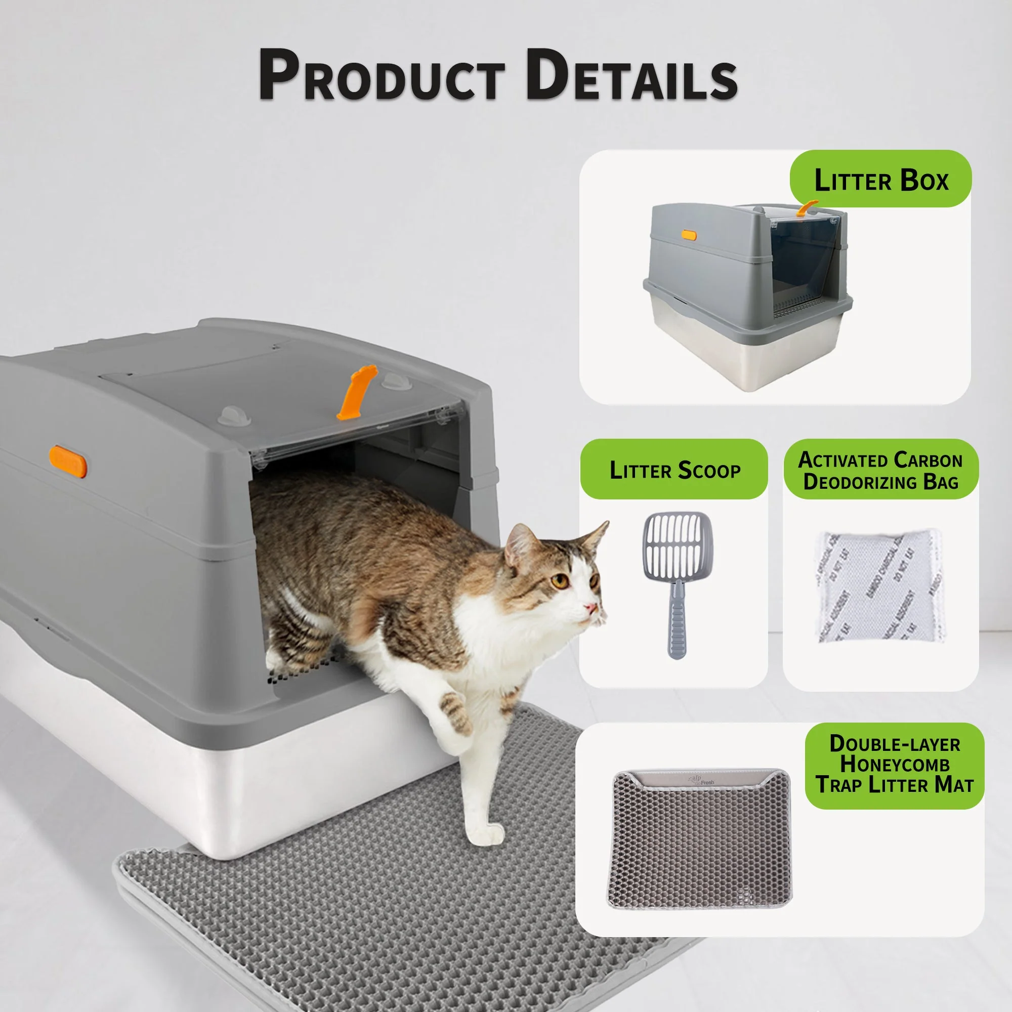 Go Fresh - Cat Litter Box Hooded Stainless Steel Base - Image 13