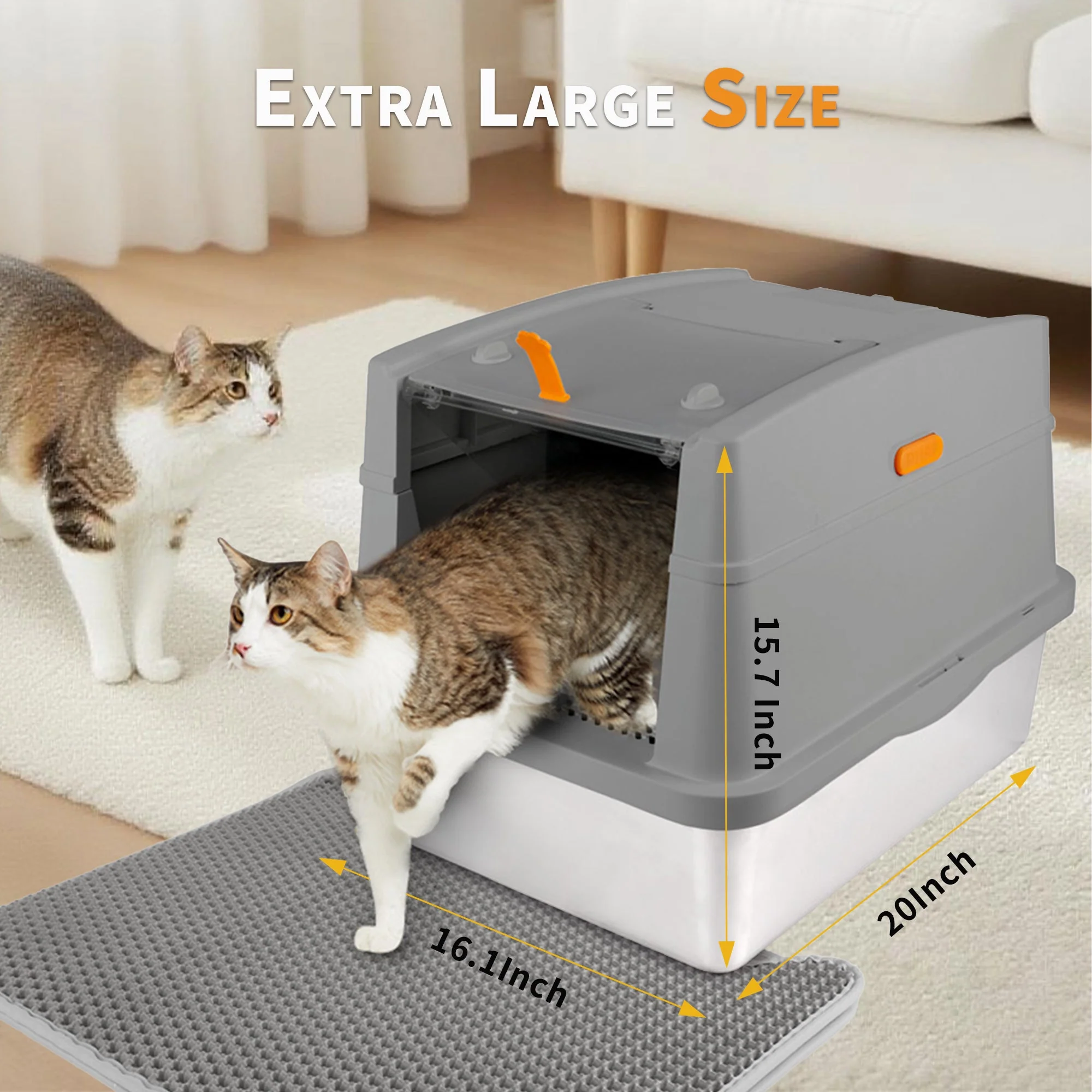 Go Fresh - Cat Litter Box Hooded Stainless Steel Base - Image 14